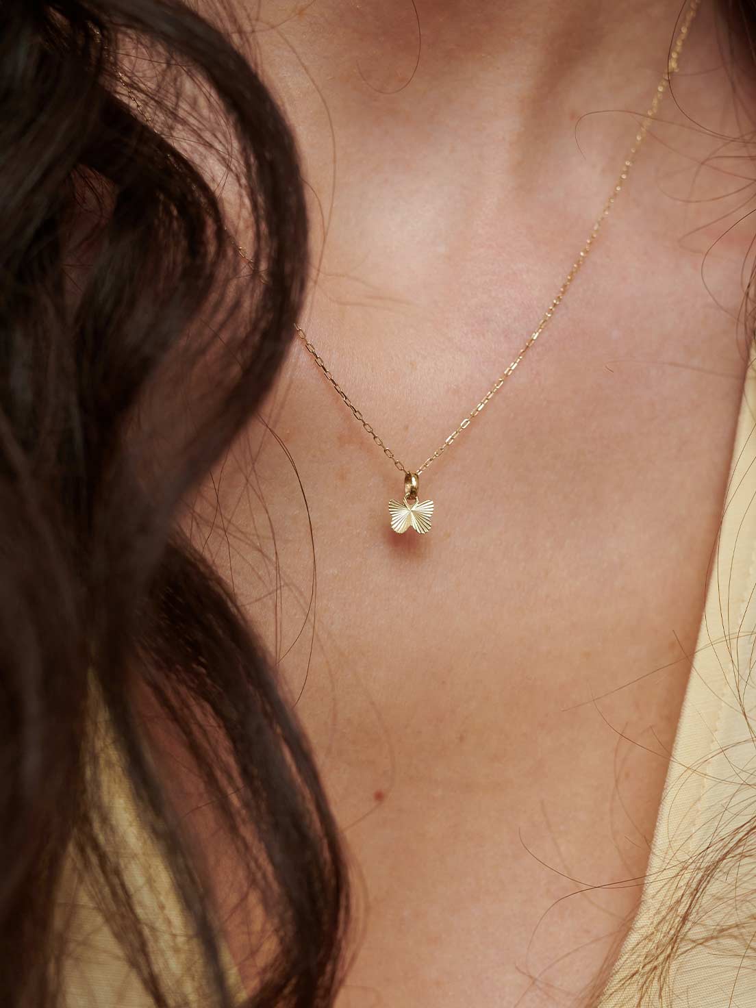 Dear Darling Berlin womens vegan Necklace Baby Butterfly 14k Real Gold