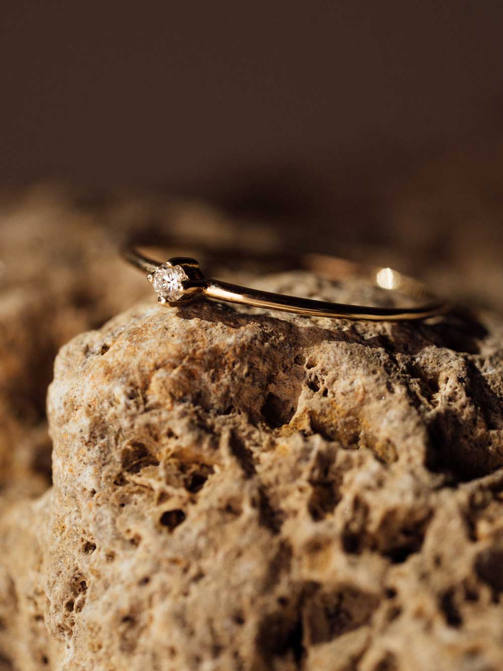 Dear Darling Berlin womens vegan Ring The Icon Diamond 14k Real Gold 14k Yellow Gold