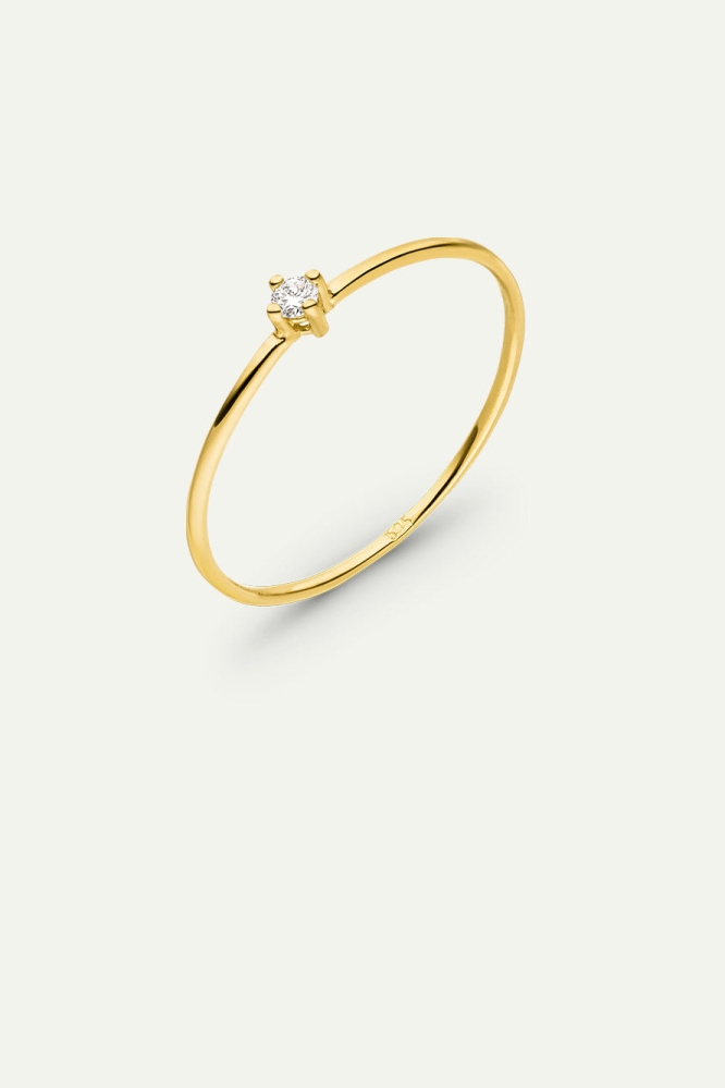 Image of Dear Darling Berlin dames vegan Ring The Icon Diamond 14k Echt Goud 14k Geel Goud