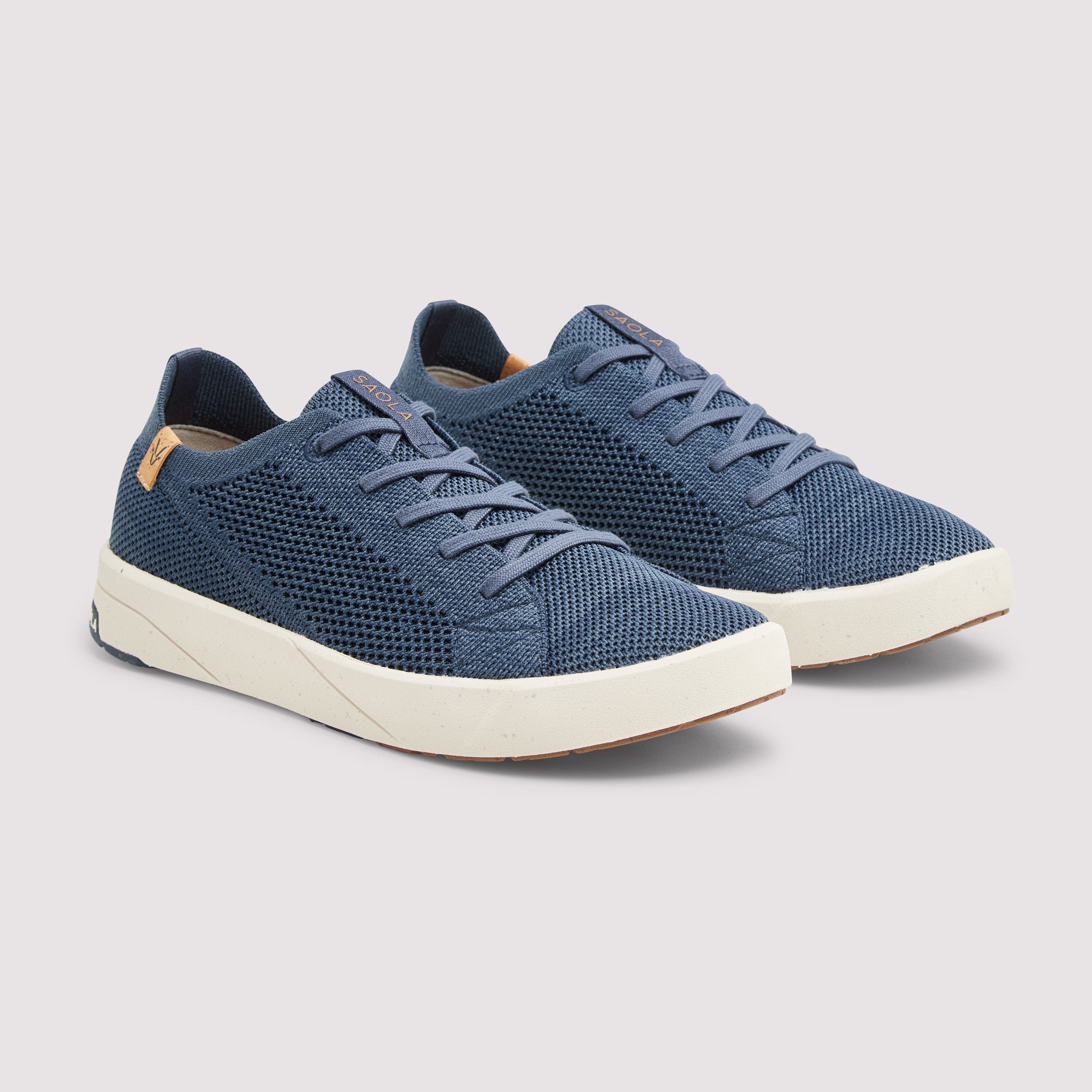 SAOLA womens vegan Sneakers Women Cannon Knit 2.0 Blue