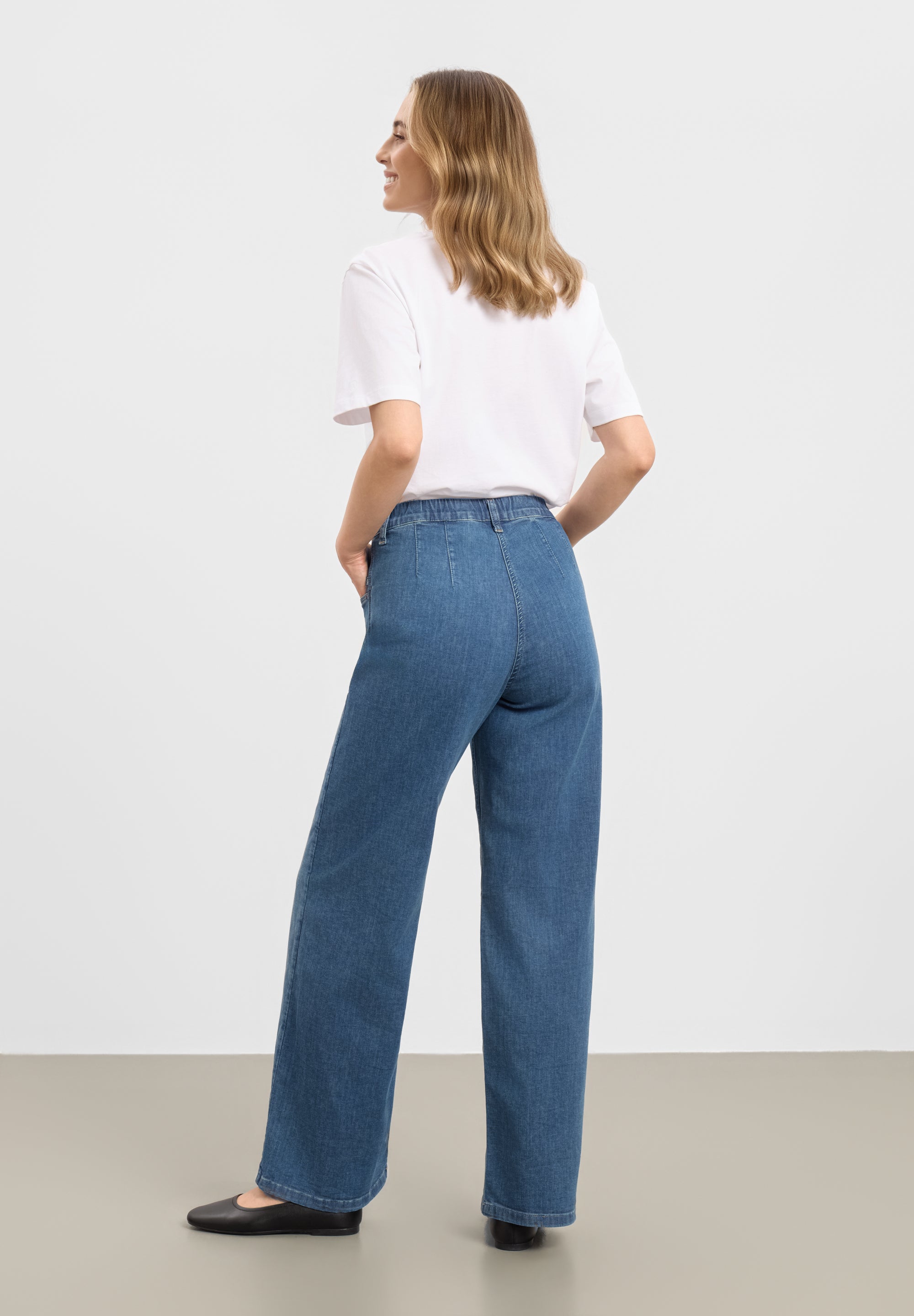 LAURIE womens vegan Pants Donna Loose Ml Washed Blue Denim