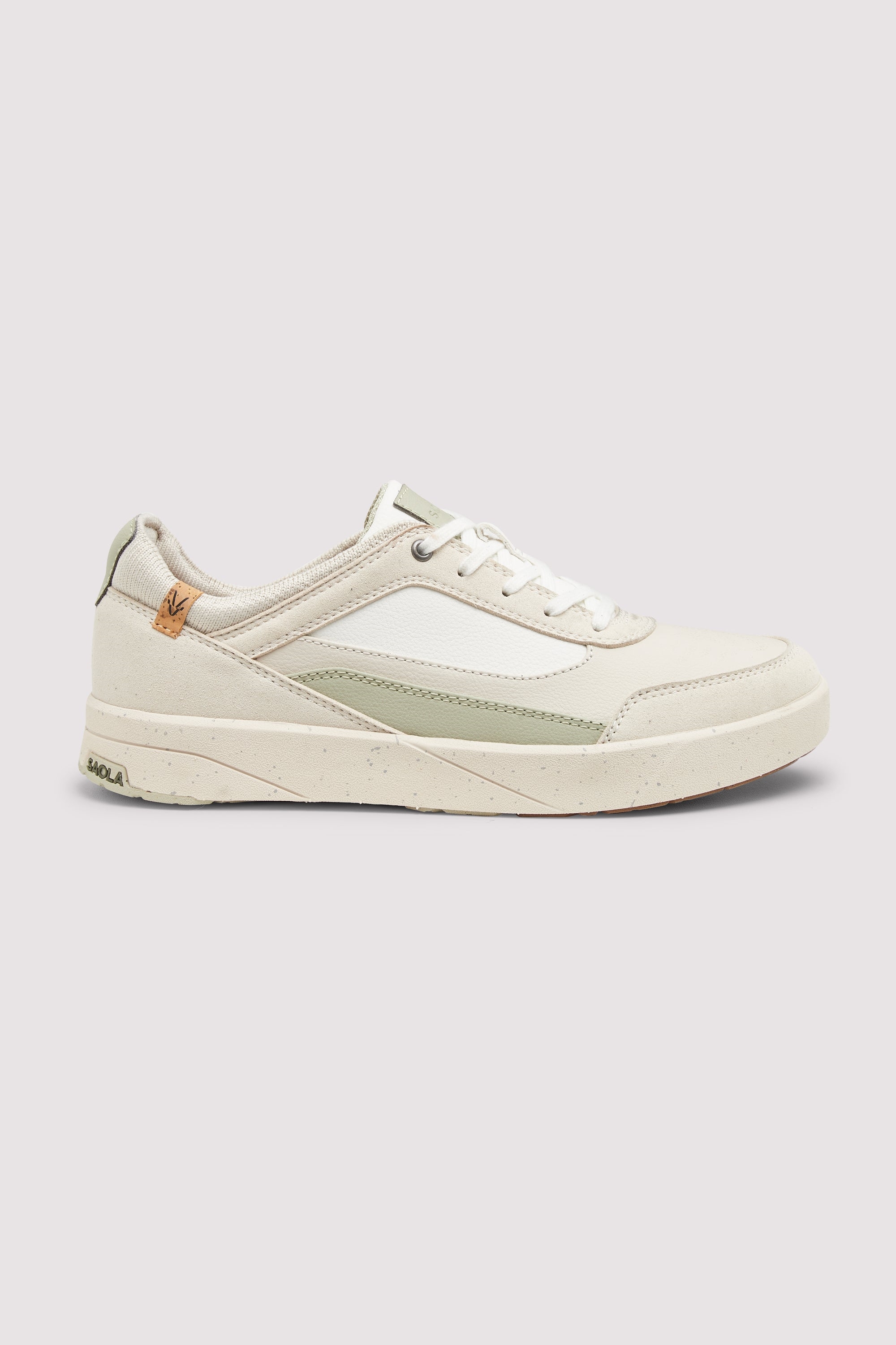 SAOLA Damen vegan Sneaker Damen Quito Wei&Atilde;Ÿ Verblasstes Gr&Atilde;&frac14;n