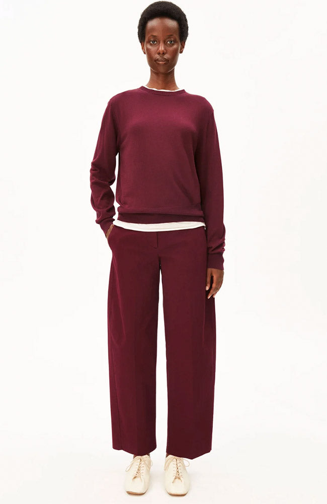 ARMEDANGELS womens vegan Pants Wide Leg Barrel Red Velvet
