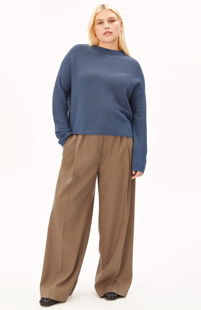 ARMEDANGELS womens vegan Sweater Merinaa Dusty Moon Blue