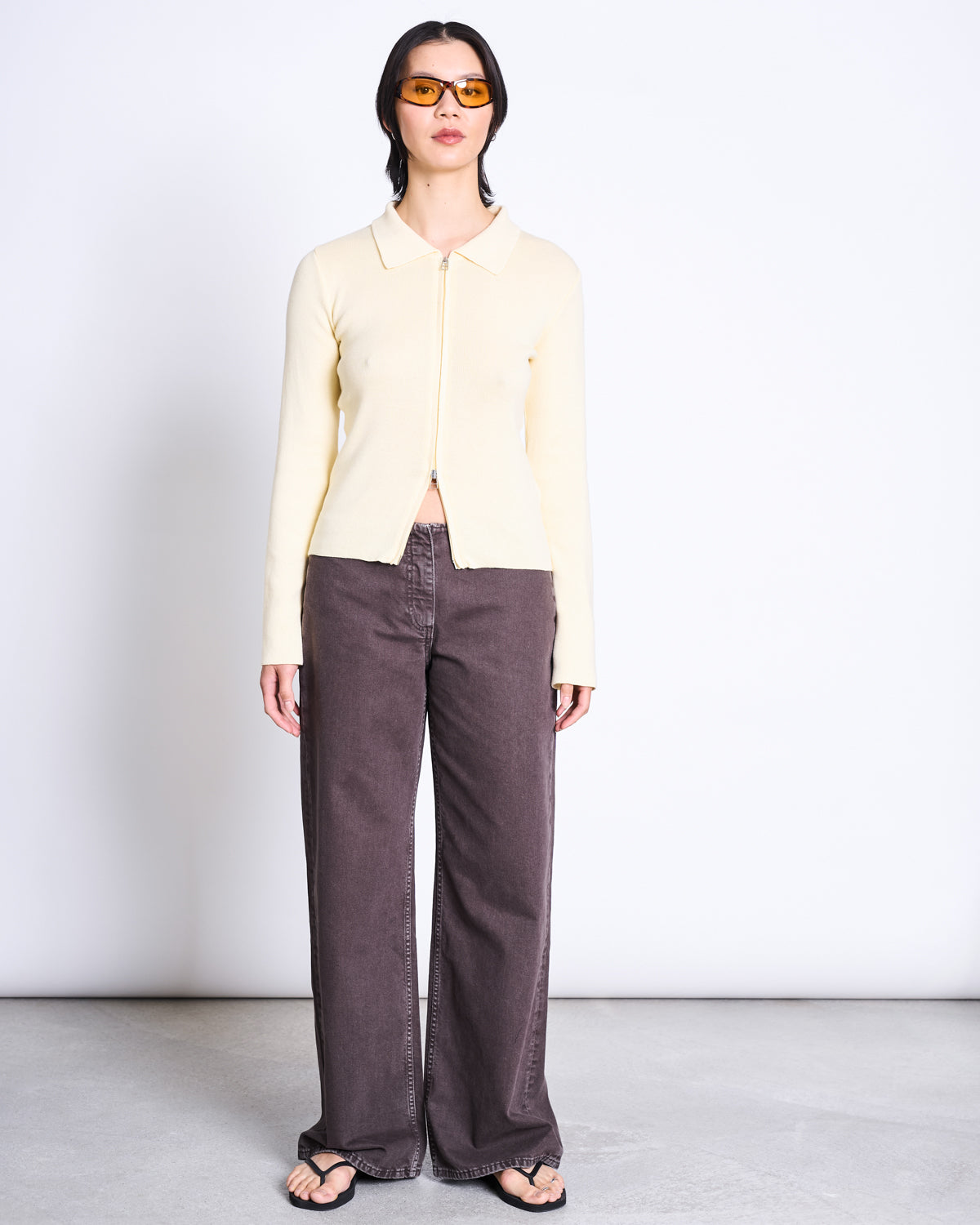 JAN 'N JUNE womens vegan Cardigan Zip Tyrie Light Yellow