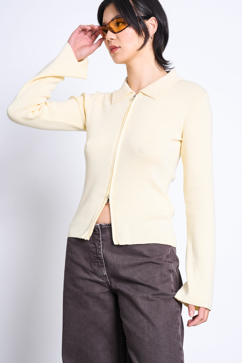Image of JAN 'N JUNE dames vegan Vest Met Rits Tyrie Lichtgeel
