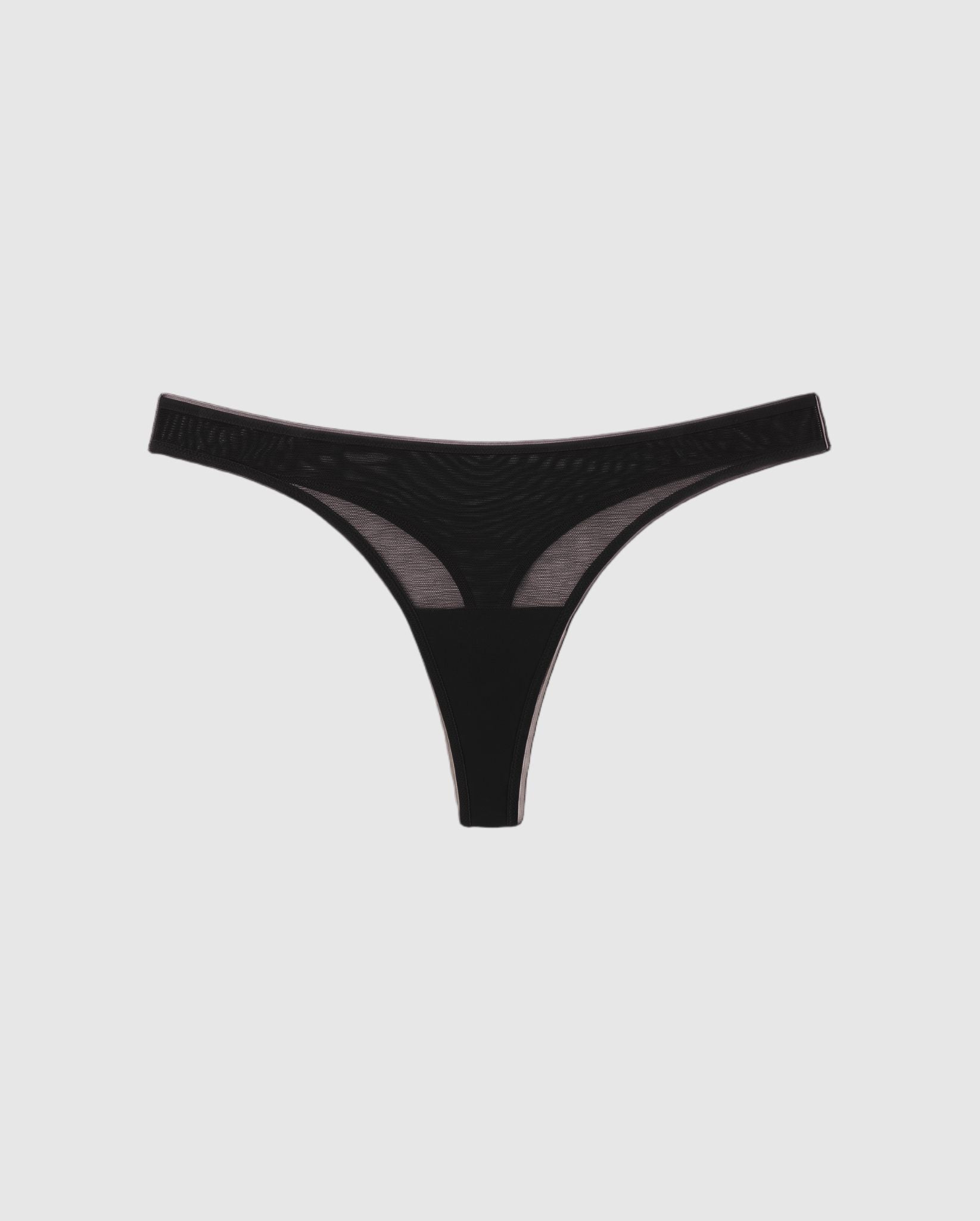 Understatement womens vegan Thong Mesh Dipped Black