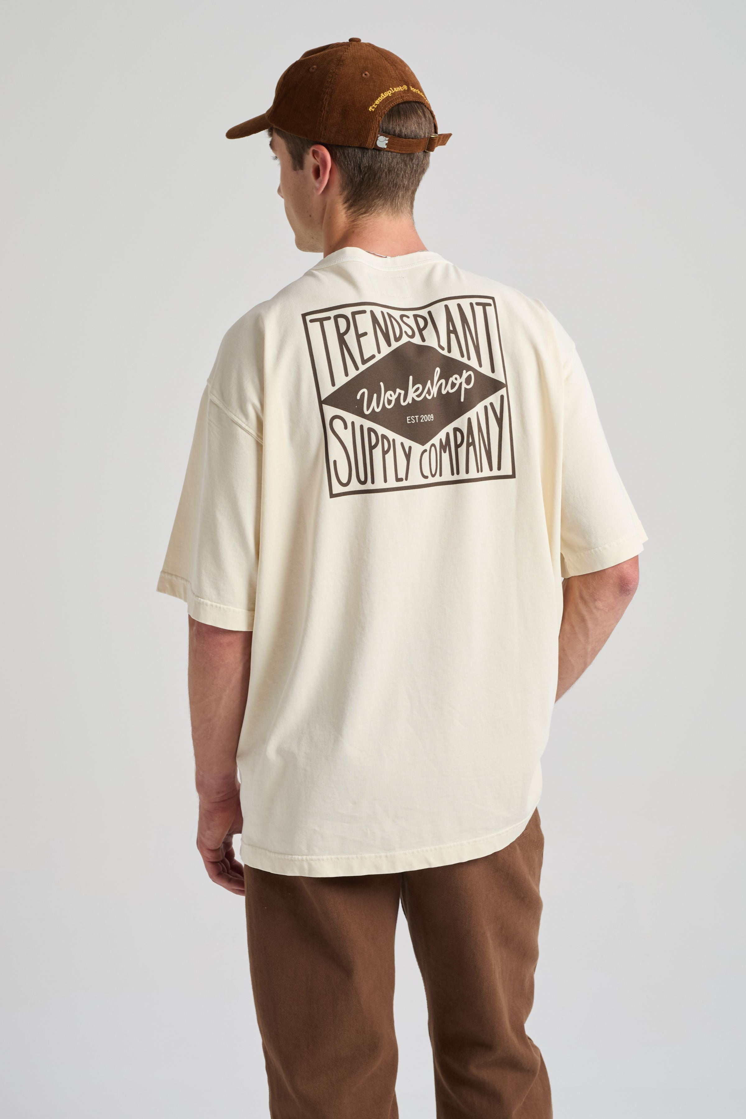 Image of Trendsplant mannen vegan T-Shirt Supply Oversized Antiek Wit