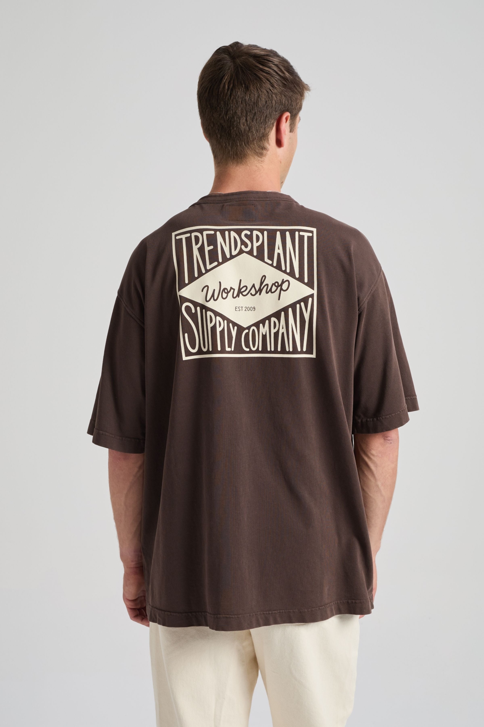 Trendsplant Herren vegan T-Shirt Von Supply Oversized Mit Kaffeebohne