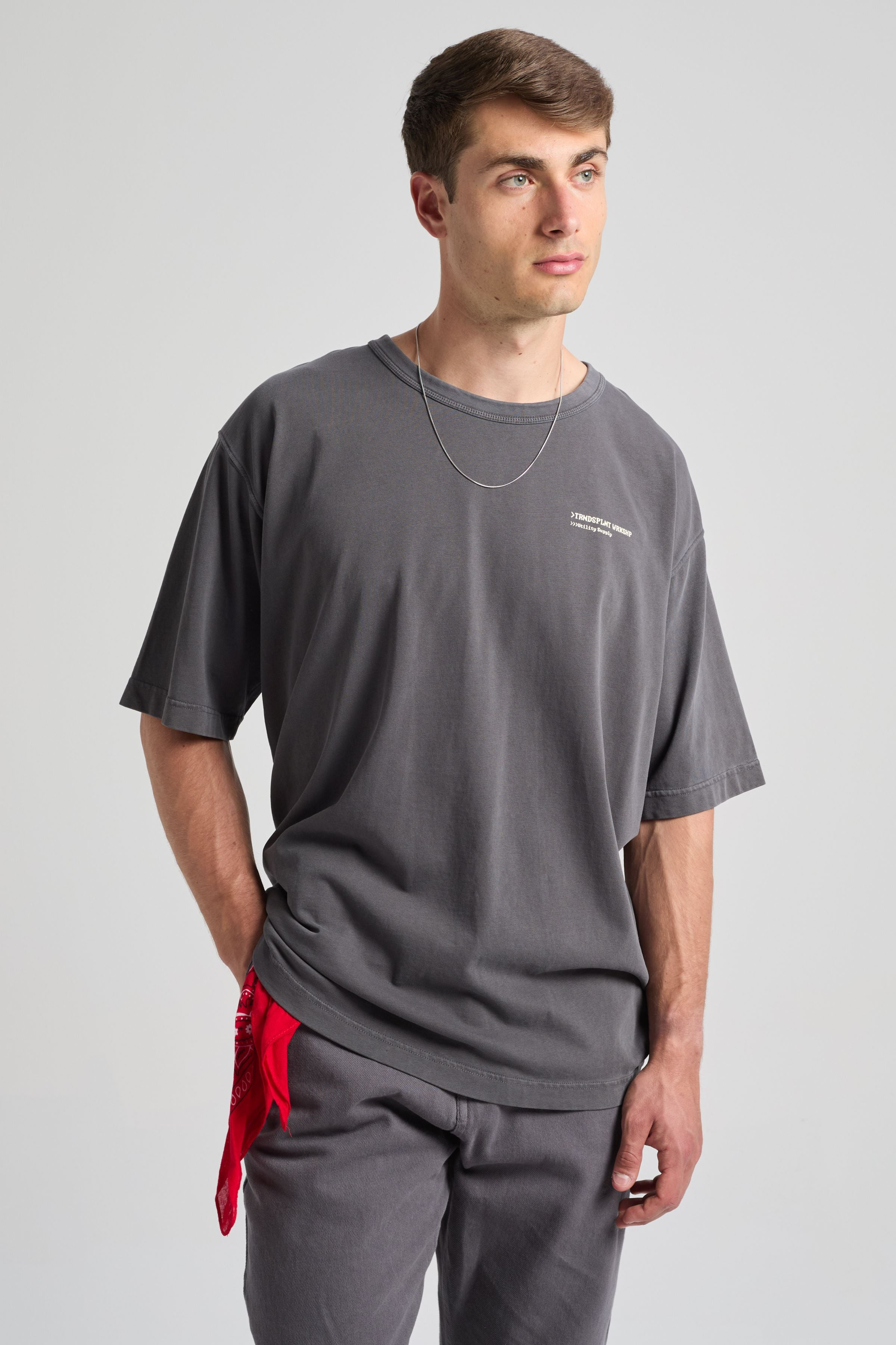 Trendsplant Herren vegan T-Shirt Core Oversize Geschmiedetes Eisengrau
