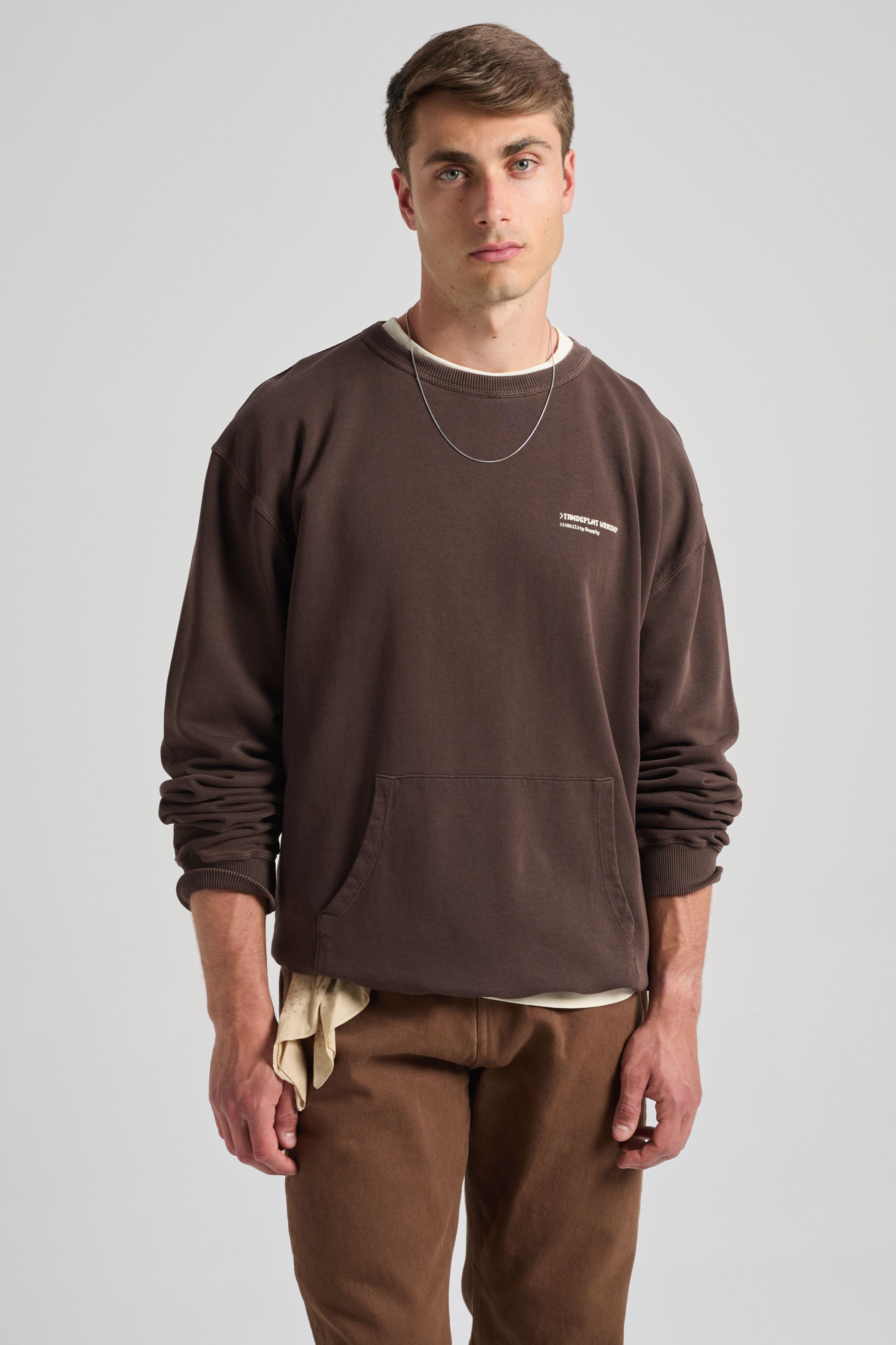 Trendsplant Herren vegan Oversized-Sweatshirt Core Mit Kaffeebohne