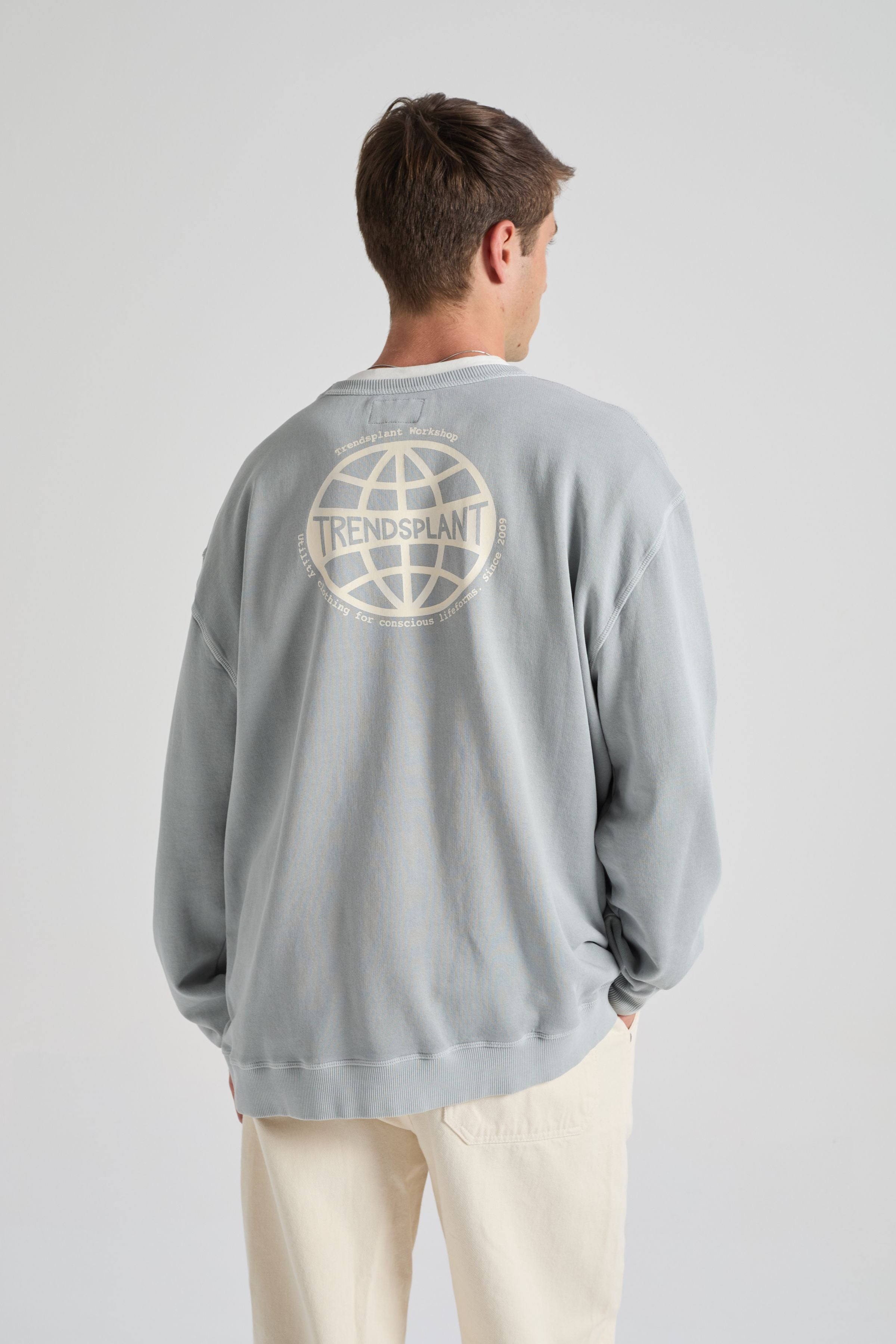 Trendsplant men vegan Sweatshirt Hangar Quarry Blue