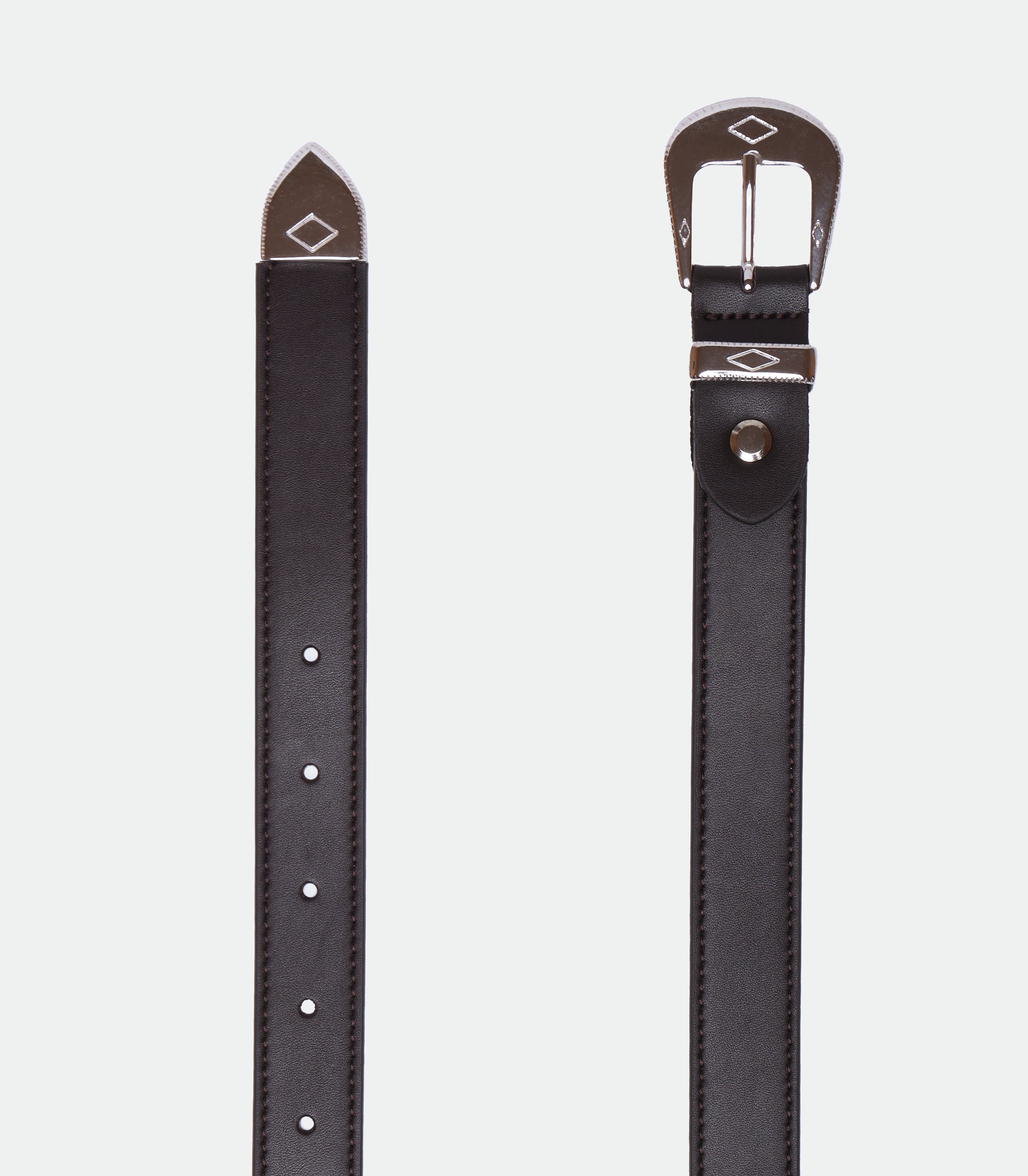 Solari Milano womens vegan Belt With Rock Buckle Black
