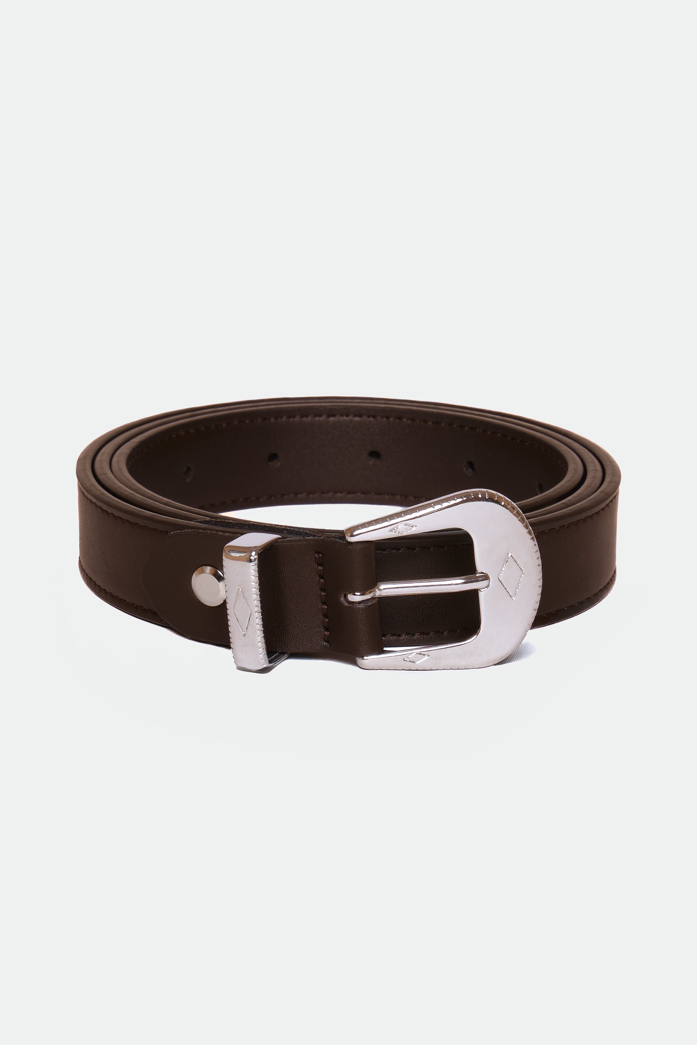 Solari Milano womens vegan Belt With Rock Buckle Brown
