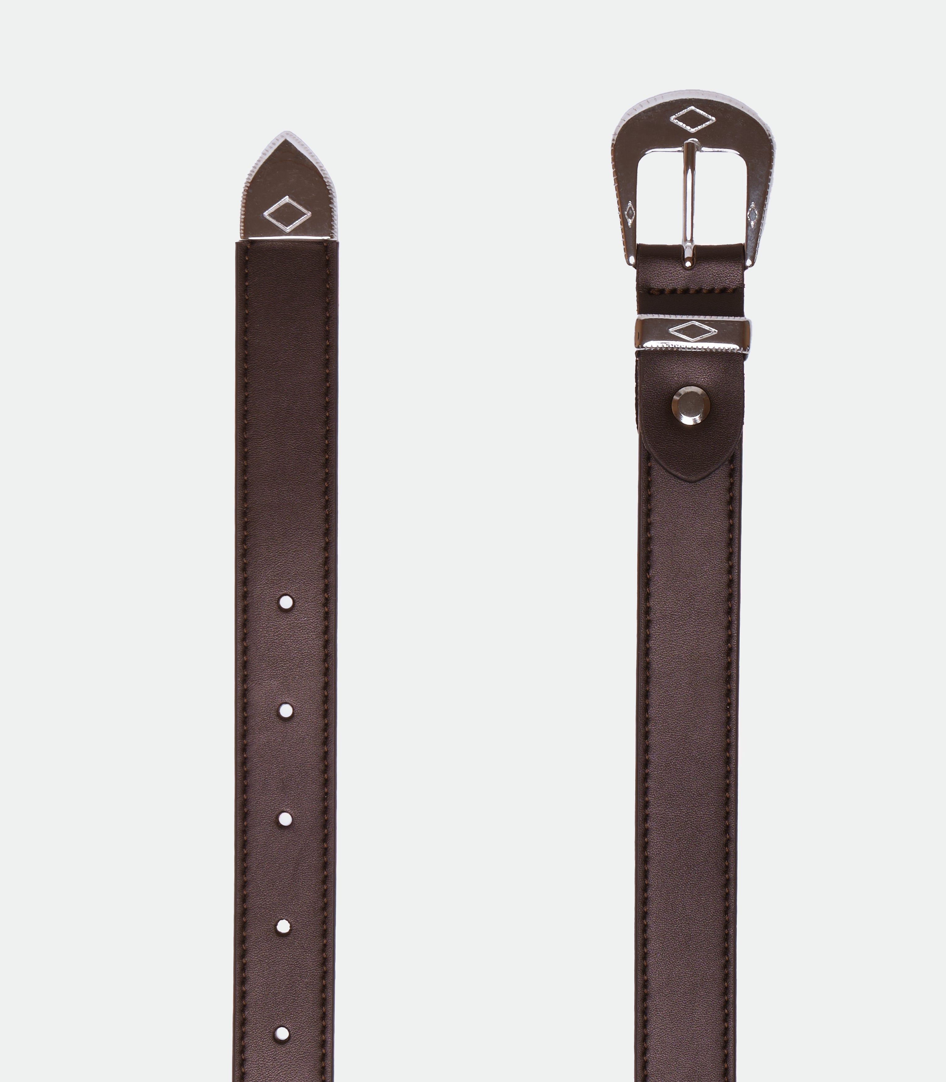 Solari Milano womens vegan Belt With Rock Buckle Brown