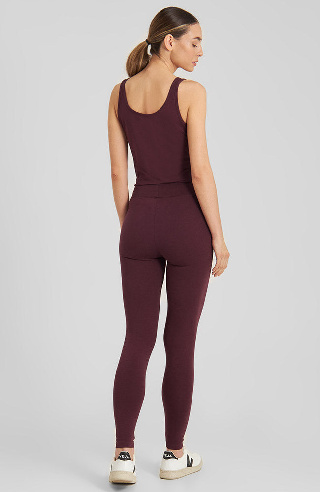 DEDICATED womens vegan Leggings Sanna Fig Red