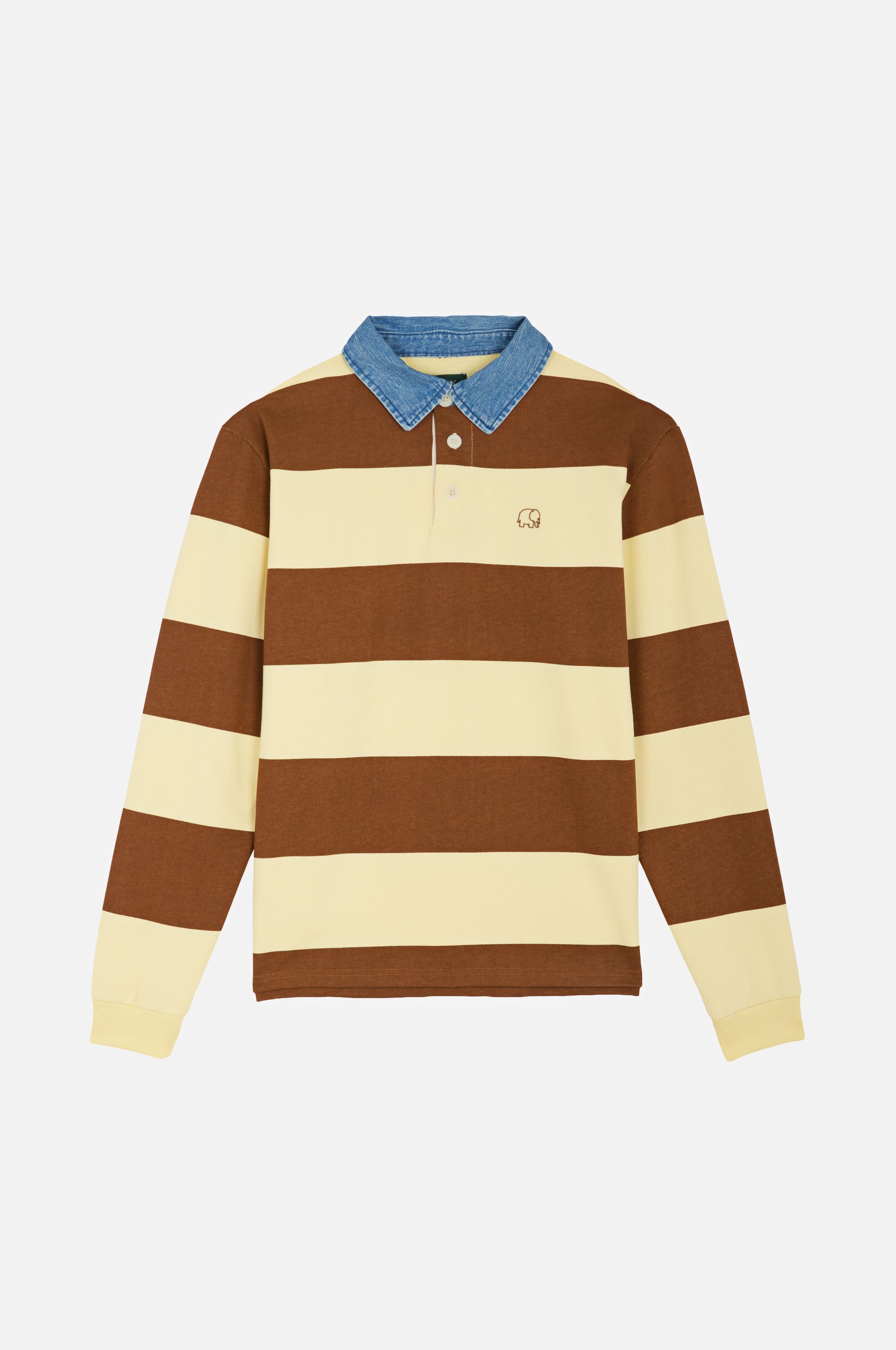 Trendsplant men vegan Sweater Yard Rugby Polo Cappucino/ Banana