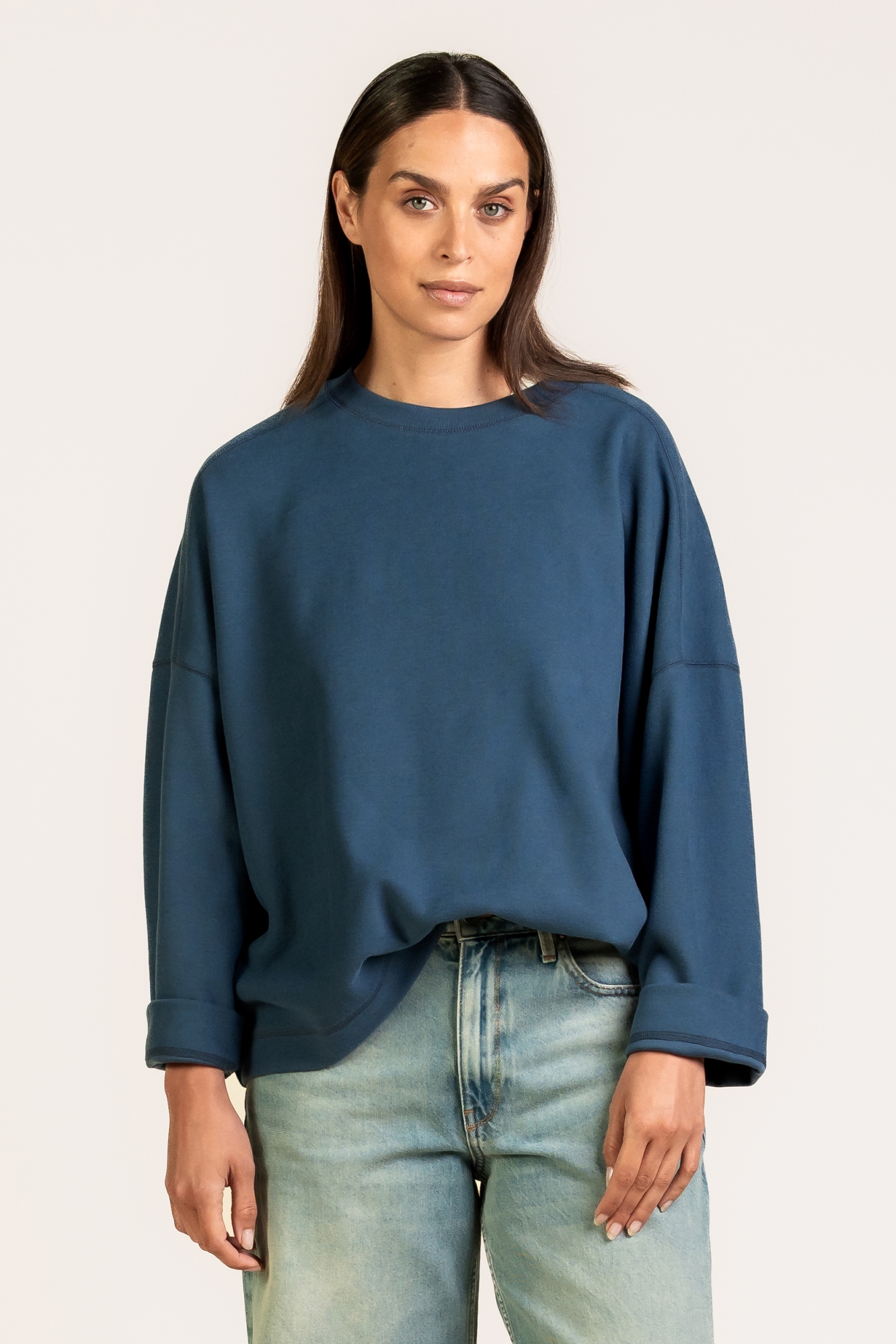 Kuyichi womens vegan Sweater Hadley Longsleeve Ocean Blue