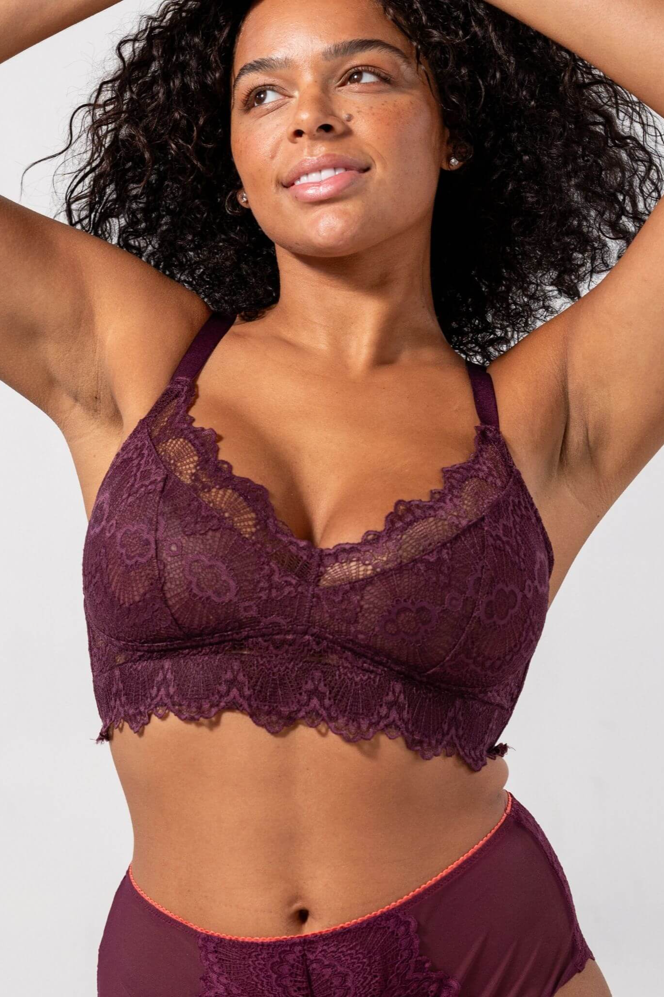 Understatement womens vegan Bra Lace Support Plus Cherry