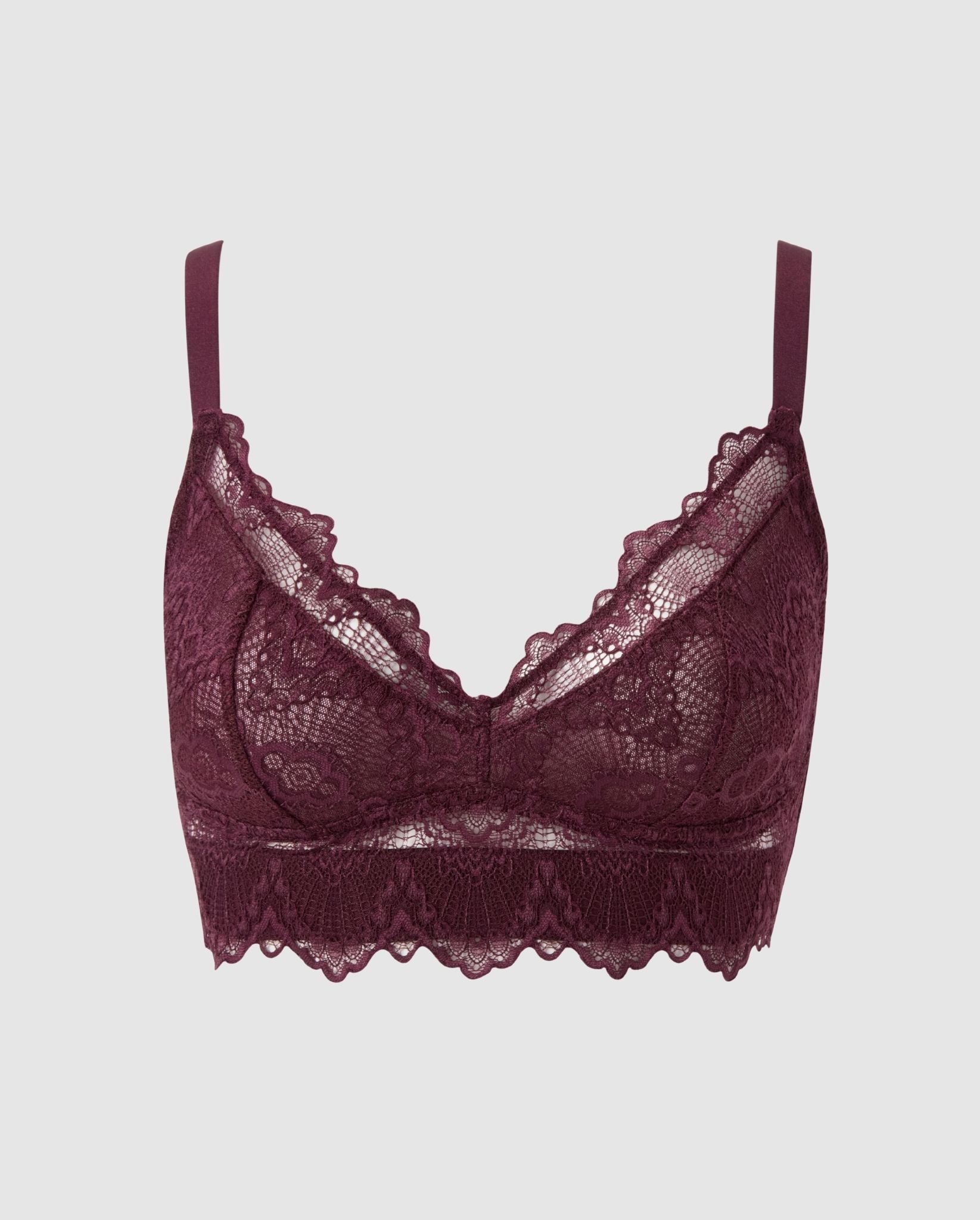 Understatement womens vegan Bra Lace Support Cherry