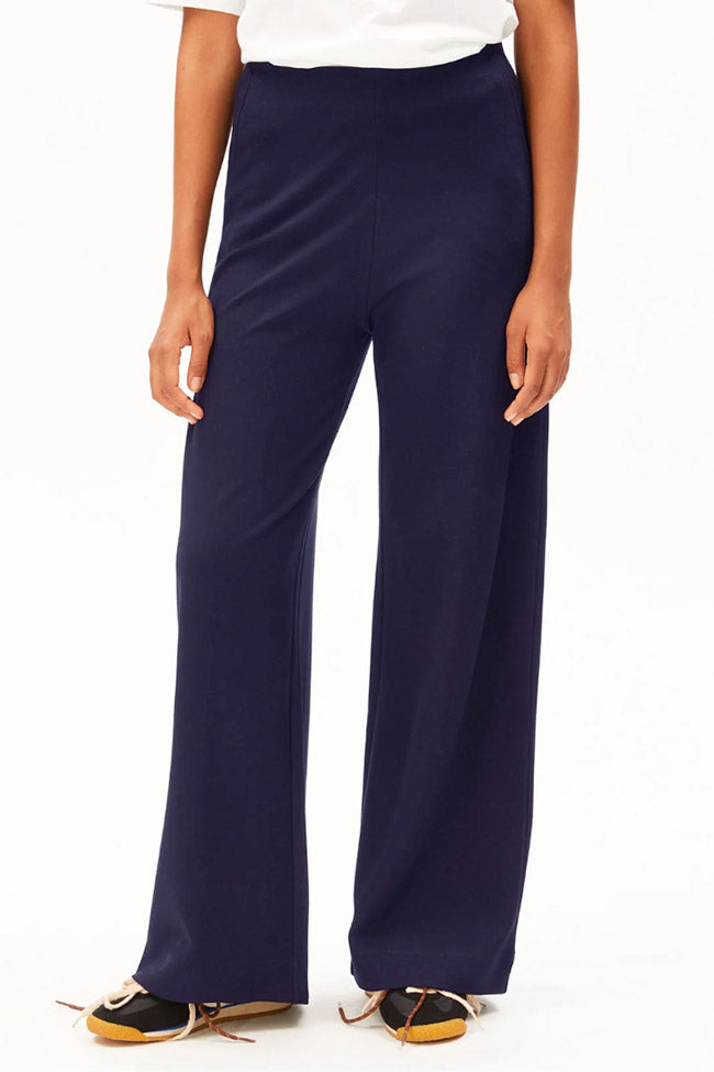 ARMEDANGELS Damen vegan Hose Mit Weitem Bein Marineblau
