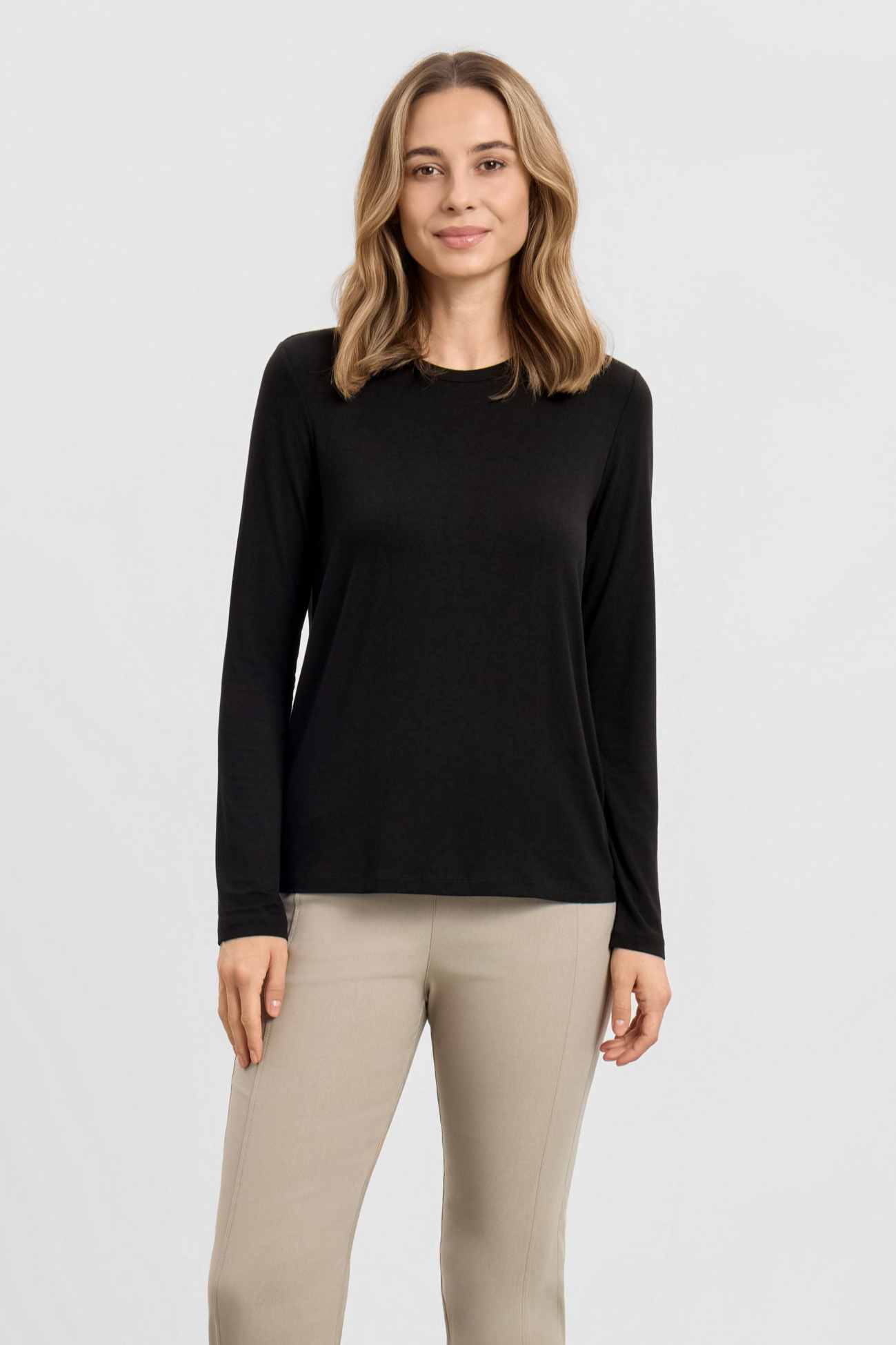 LAURIE Damen vegan T-Shirt Amanda Lang&Atilde;&curren;rmelig Schwarz