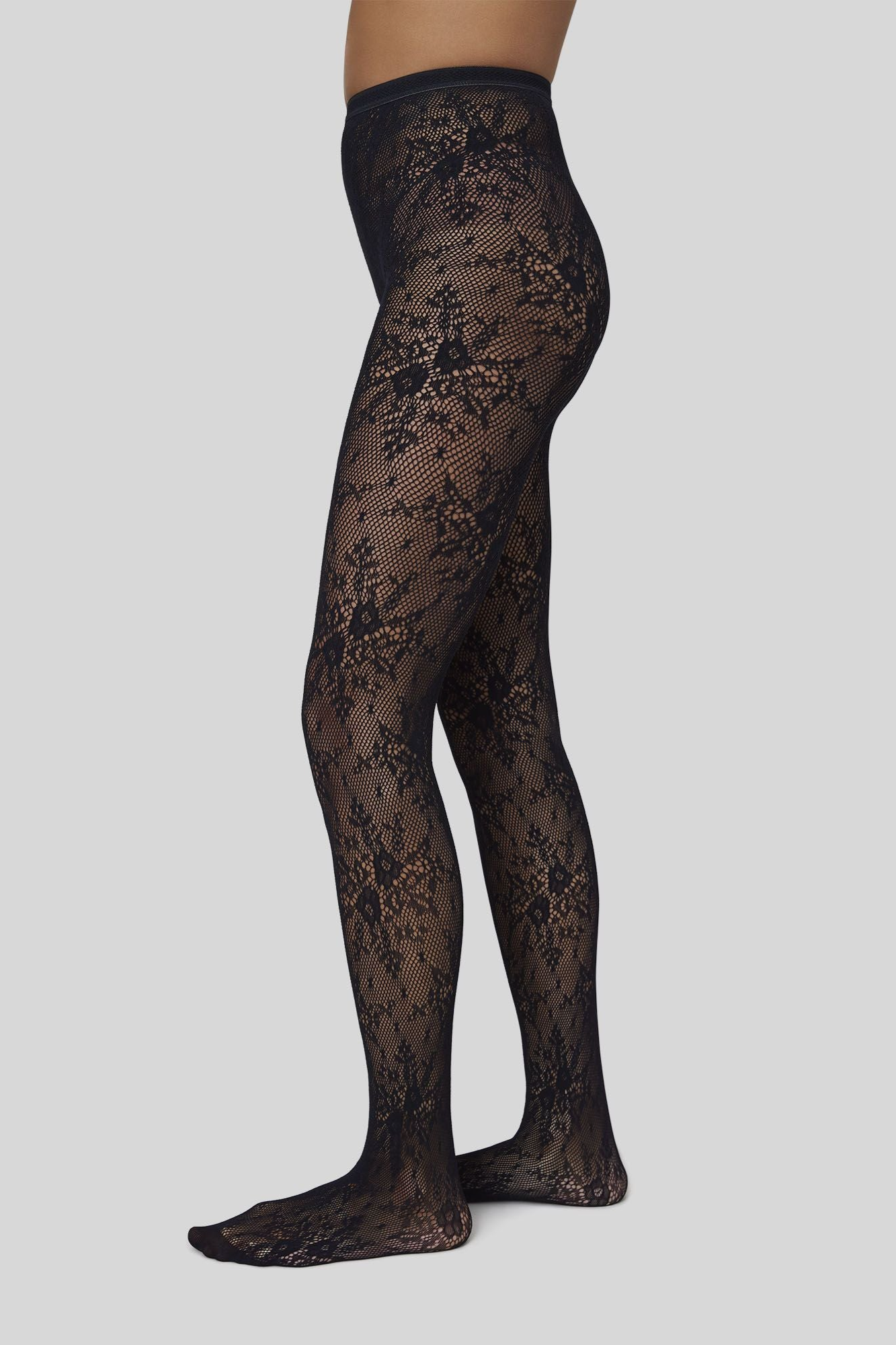 Swedish Stockings womens vegan Tights Rosa Lace Black
