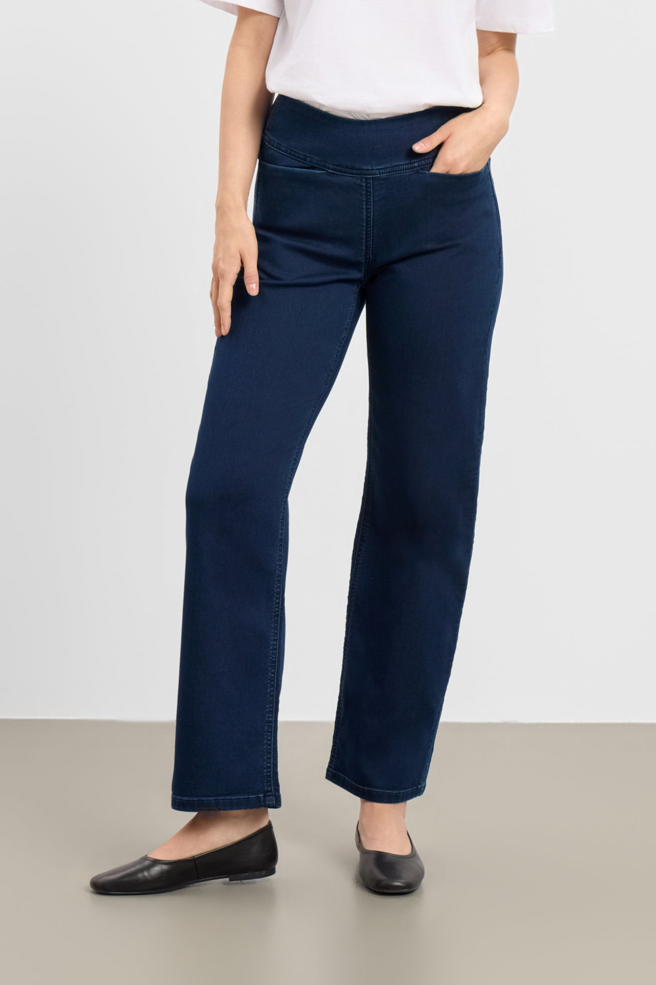 LAURIE womens vegan Pants Thea Straight Sl Dark Blue Denim