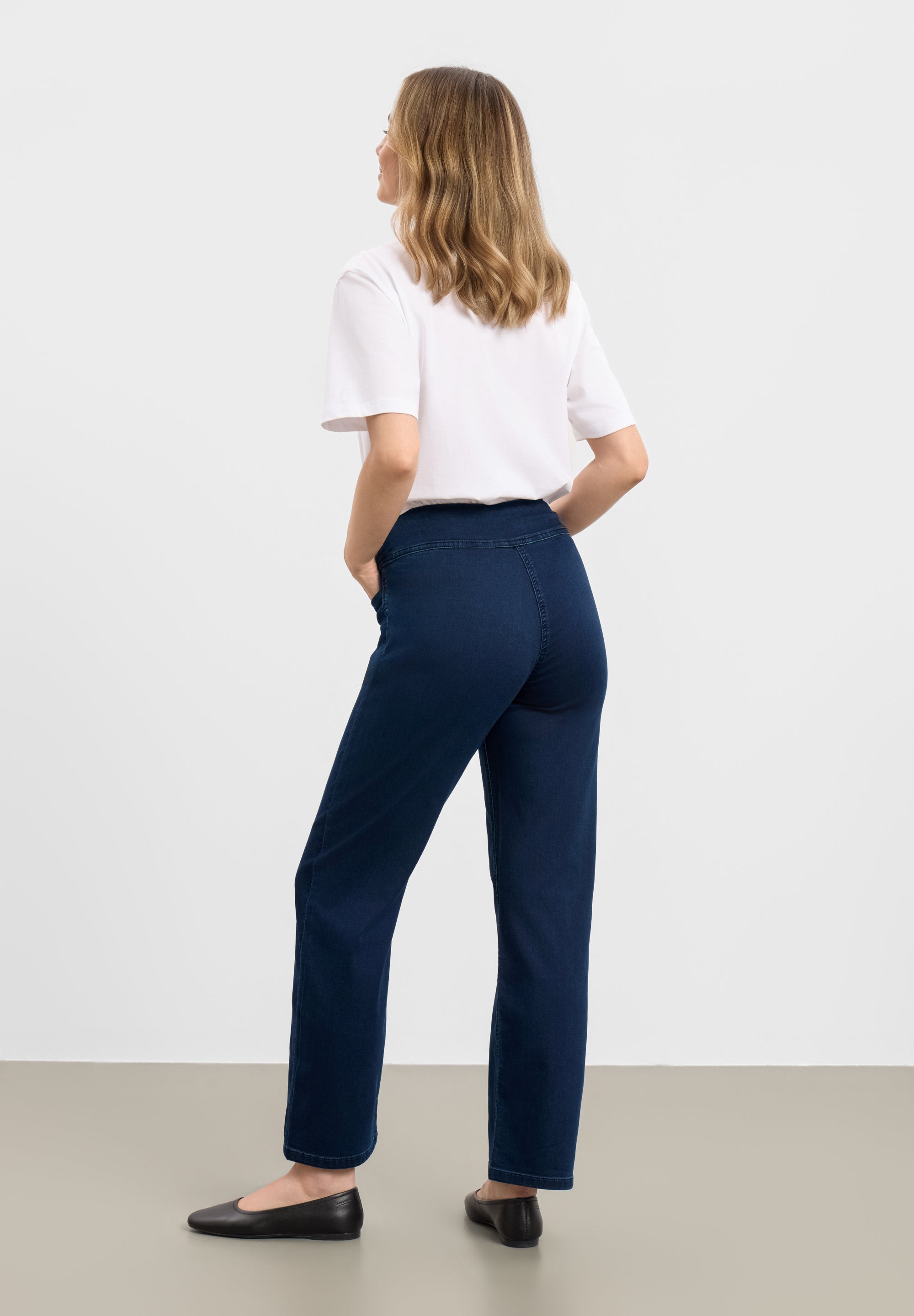 LAURIE womens vegan Pants Thea Straight Sl Dark Blue Denim