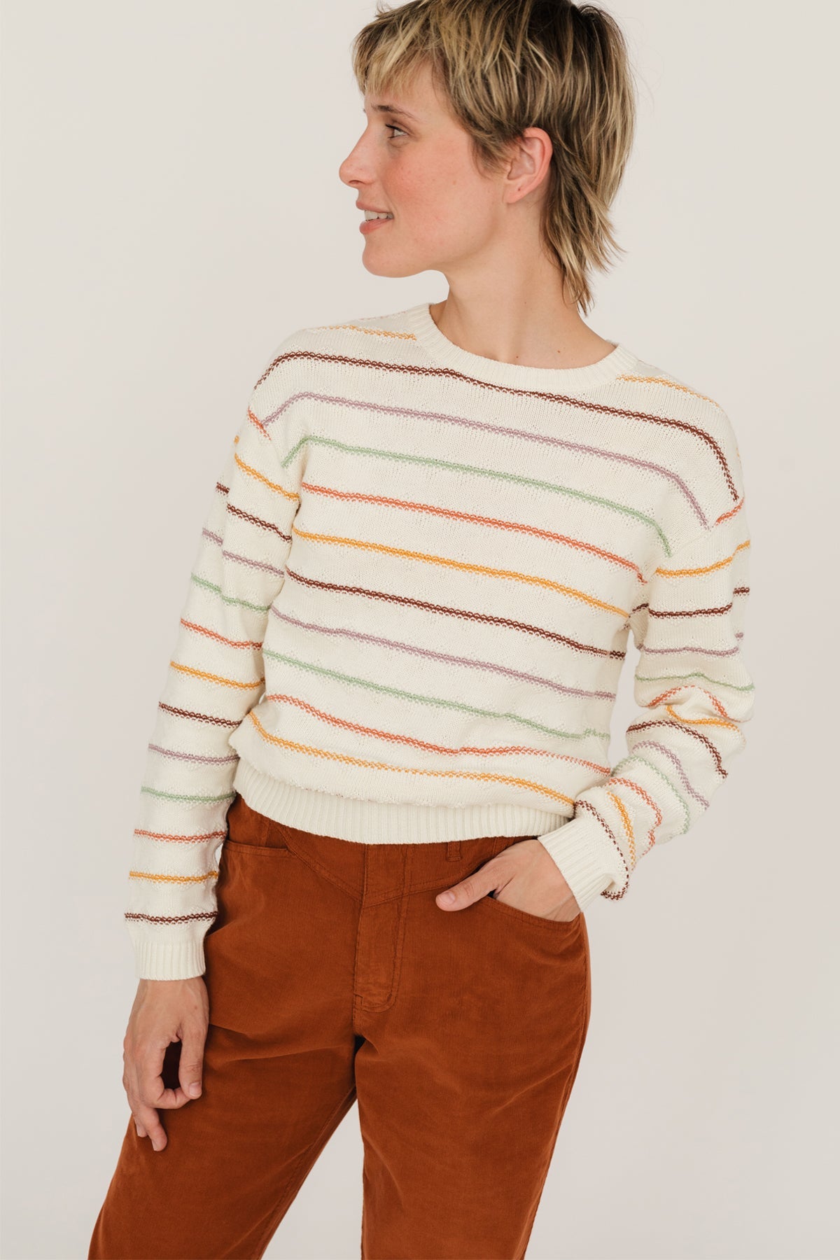 TWOTHIRDS womens vegan Sweater Kekepa Stripes