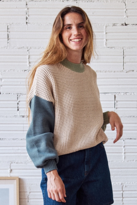 TWOTHIRDS Damen vegan Pullover Cayo Anclitas Jade Shell