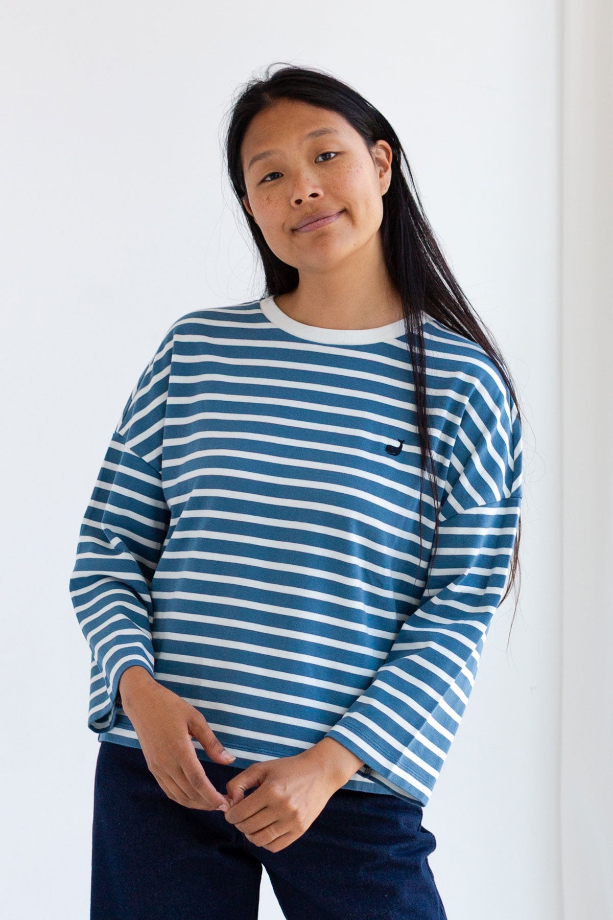 TWOTHIRDS Damen vegan Top Luma Dusty Blue