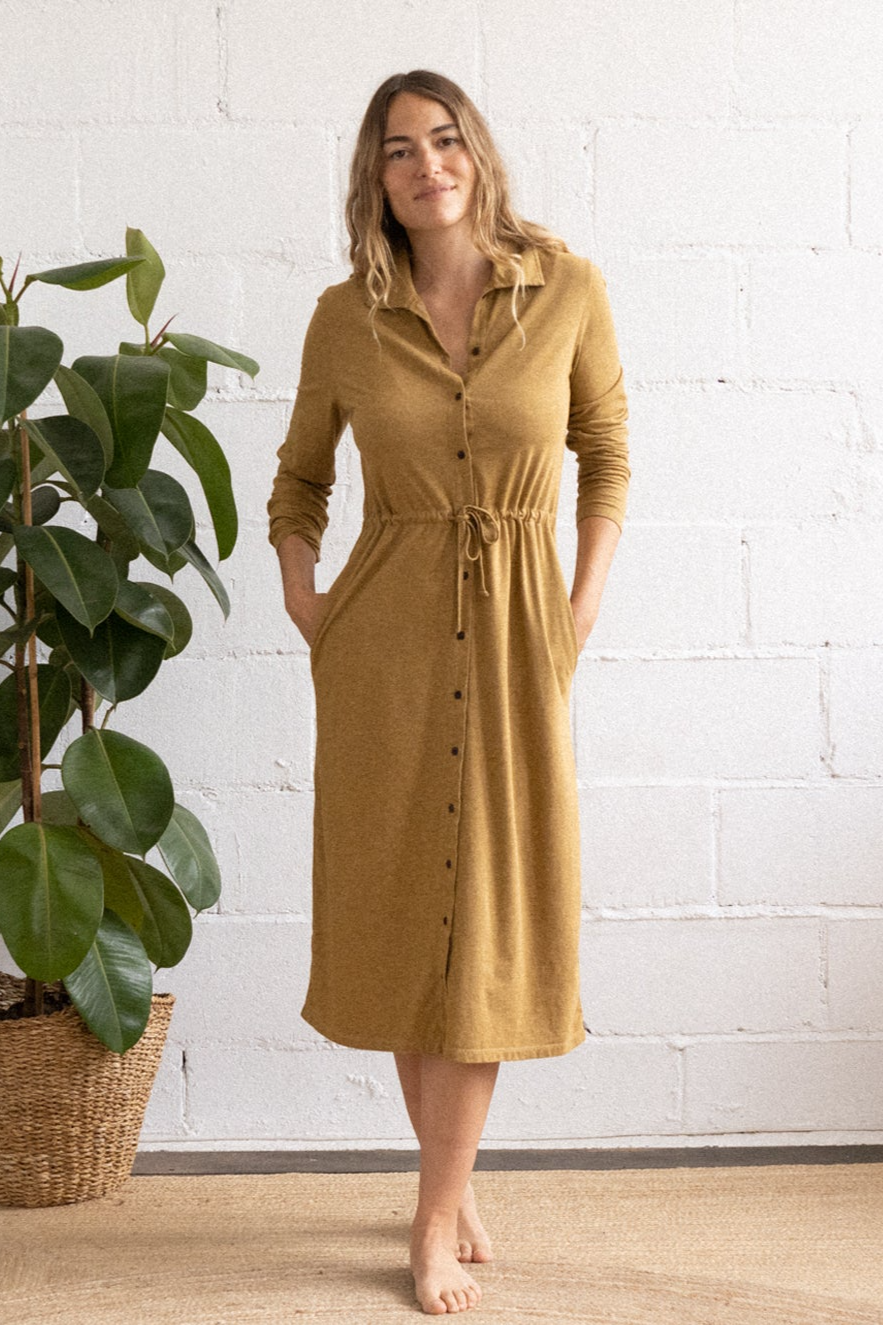 TWOTHIRDS Damen vegan Kleid Thoddoo Mustard
