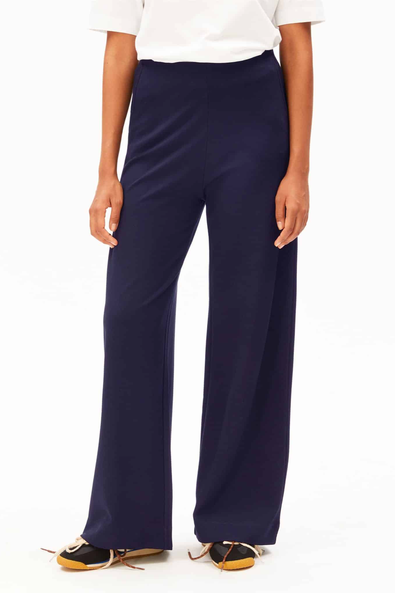 ARMEDANGELS womens vegan Pants Basic Jersey Wide Leg Blue