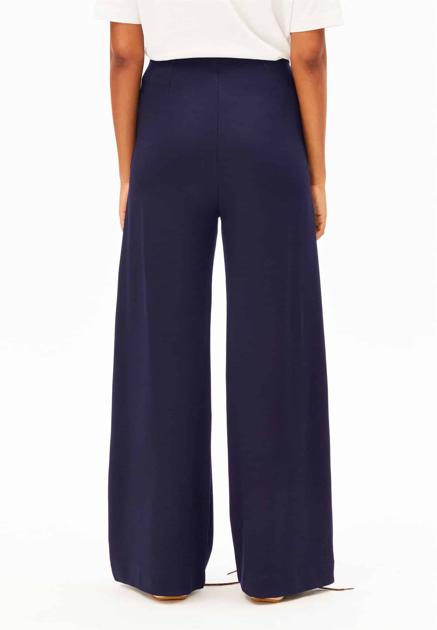 ARMEDANGELS womens vegan Pants Basic Jersey Wide Leg Blue