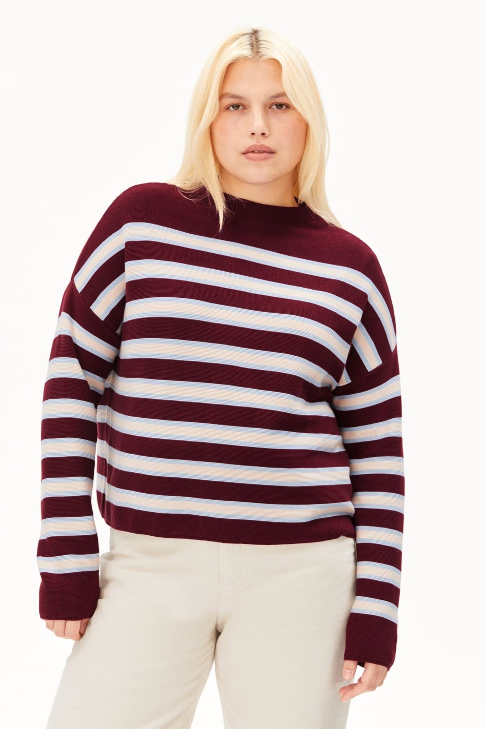 ARMEDANGELS Damen vegan Pullover Merinaa Links Rot