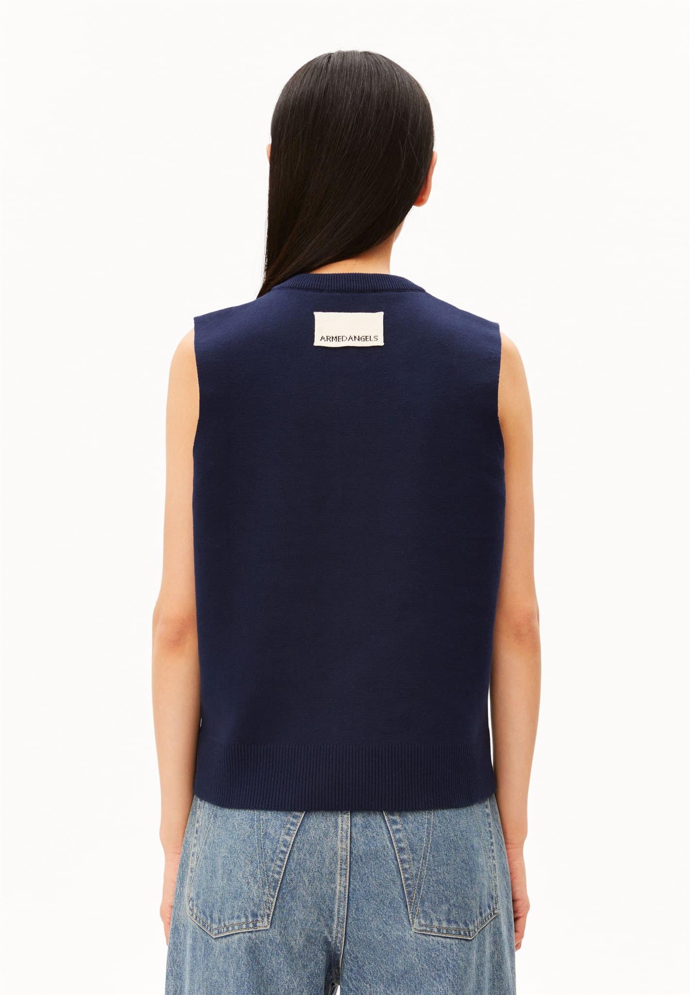 ARMEDANGELS womens vegan Cardigan Compact Crew Knit Blue