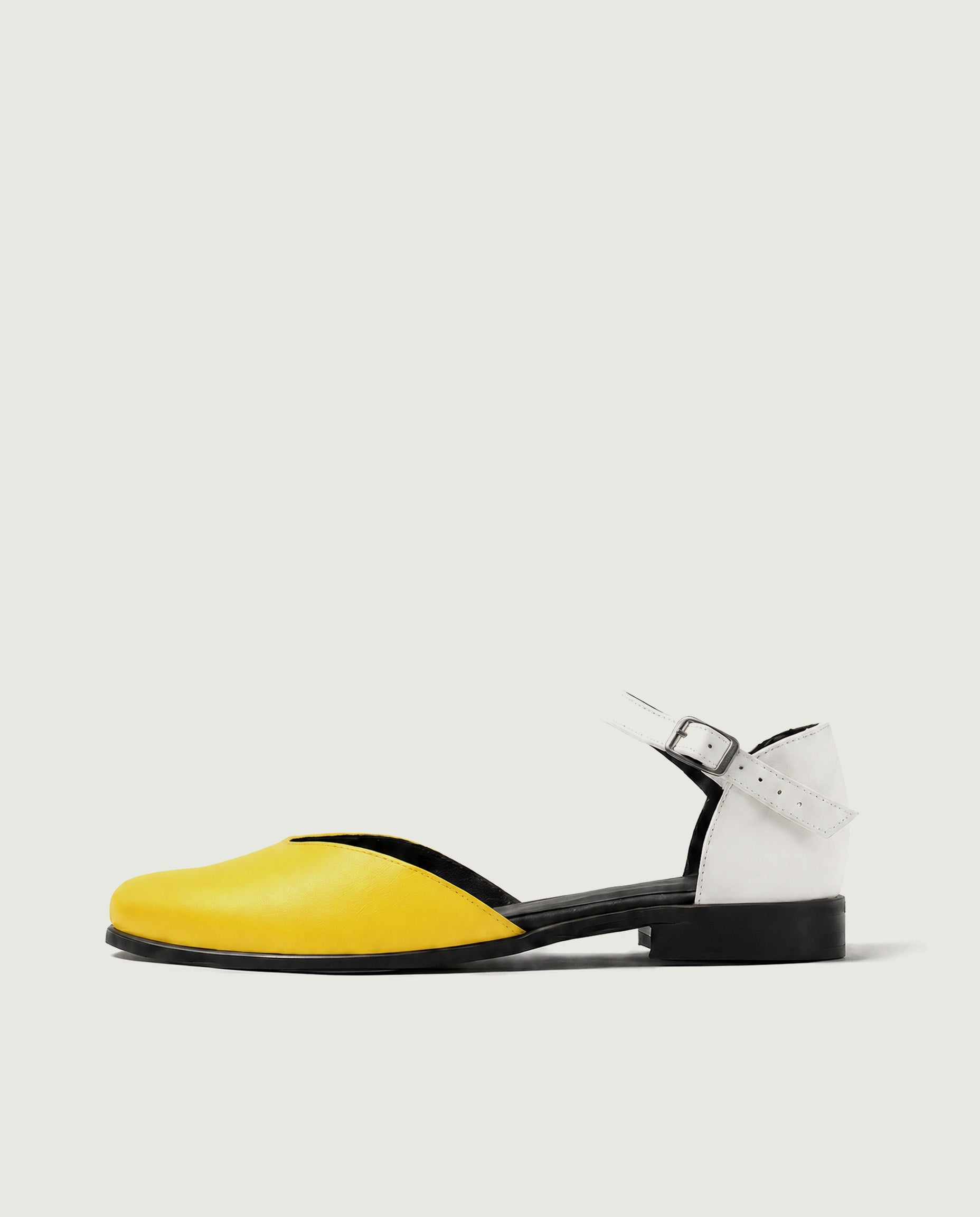 BOHEMA womens vegan Pumps Alexa Yellow/ White