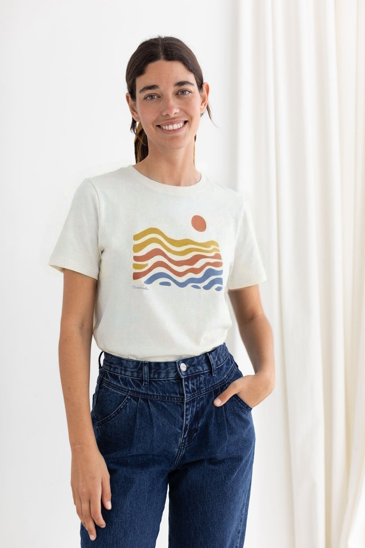 TWOTHIRDS Damen vegan T-Shirt Alcudia Sunrise White
