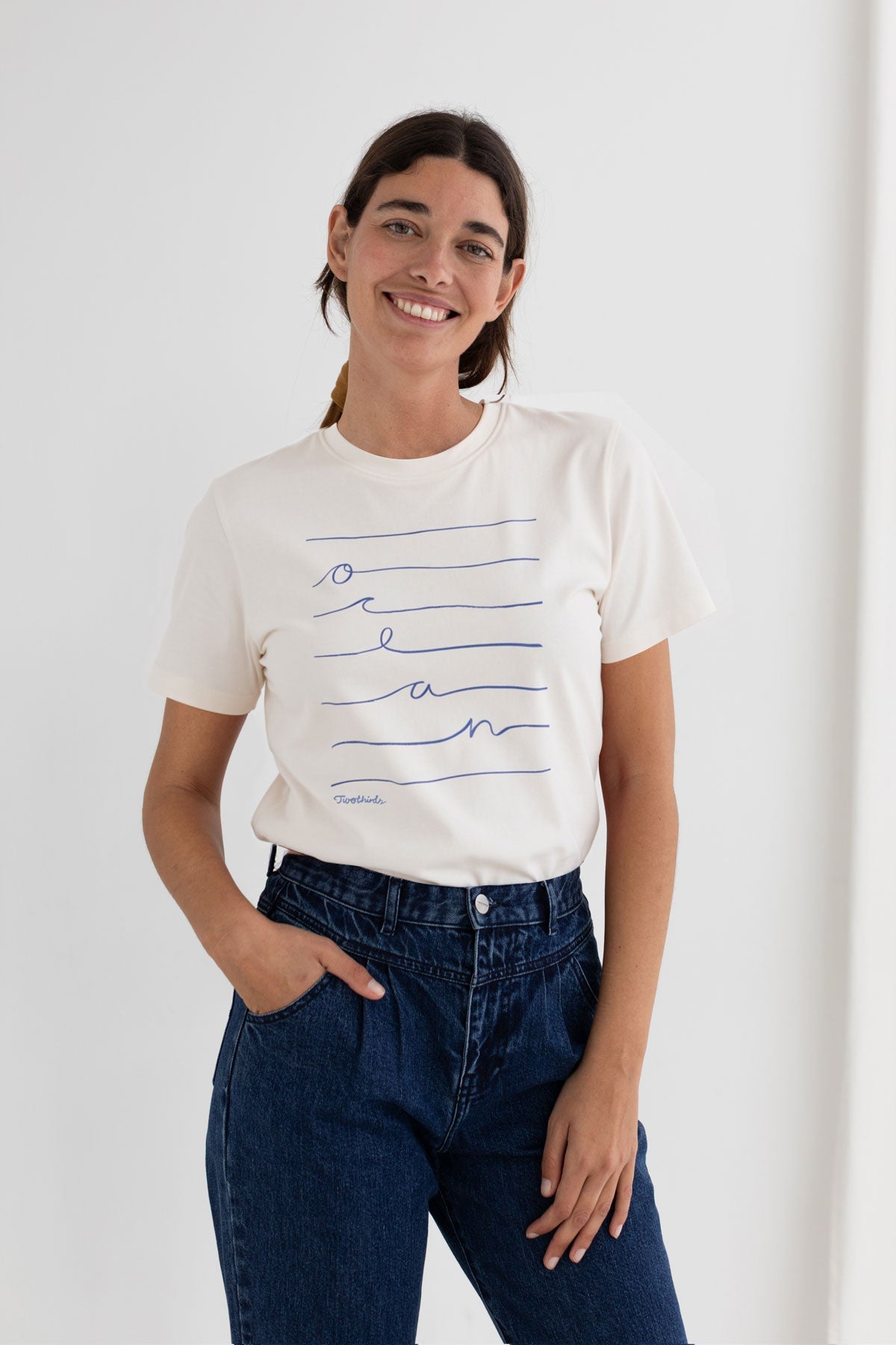 TWOTHIRDS Damen vegan T-Shirt Alcudia Waves Wei&Atilde;Ÿ