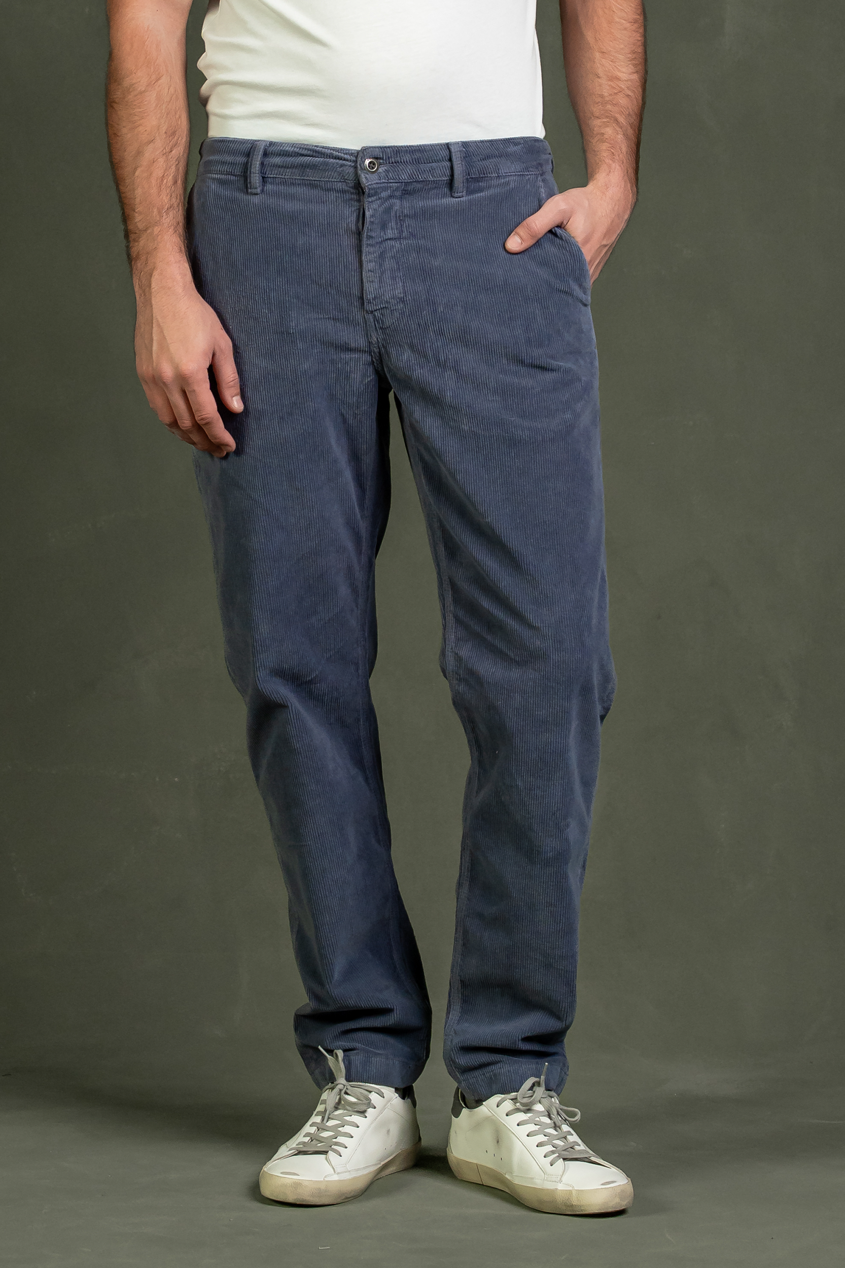 Kuyichi men vegan Chino Darren Corduroy Crown Blue