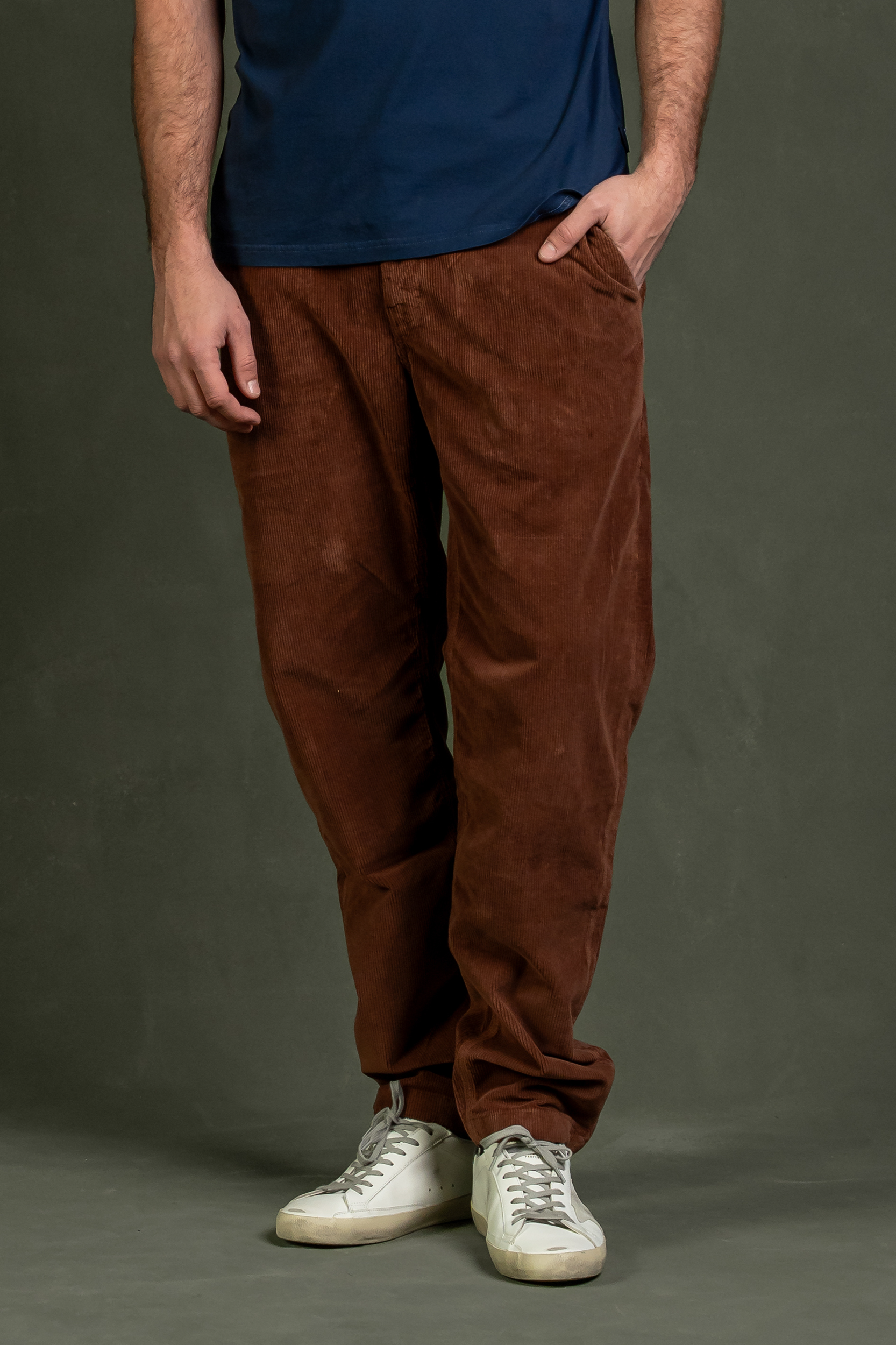 Kuyichi men vegan Chino Darren Corduroy Potting Brown