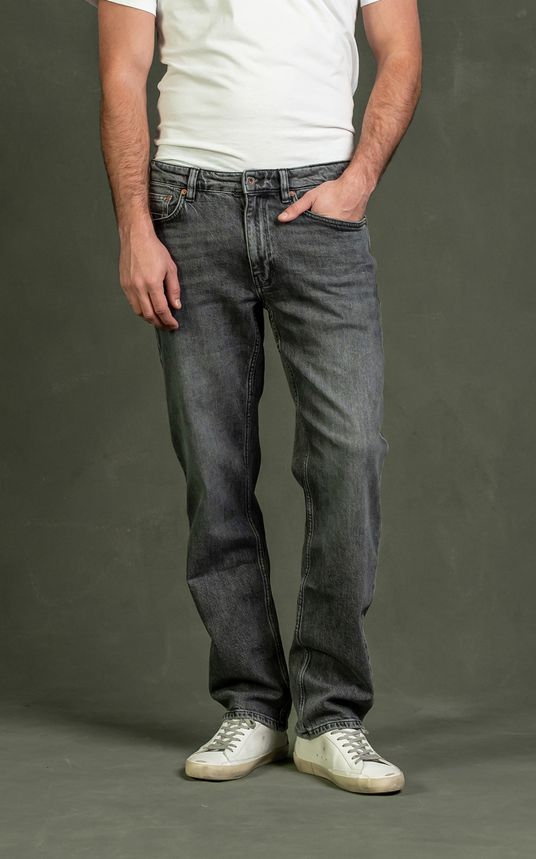 Kuyichi men vegan Jeans Scott Regular Charcoal Fade