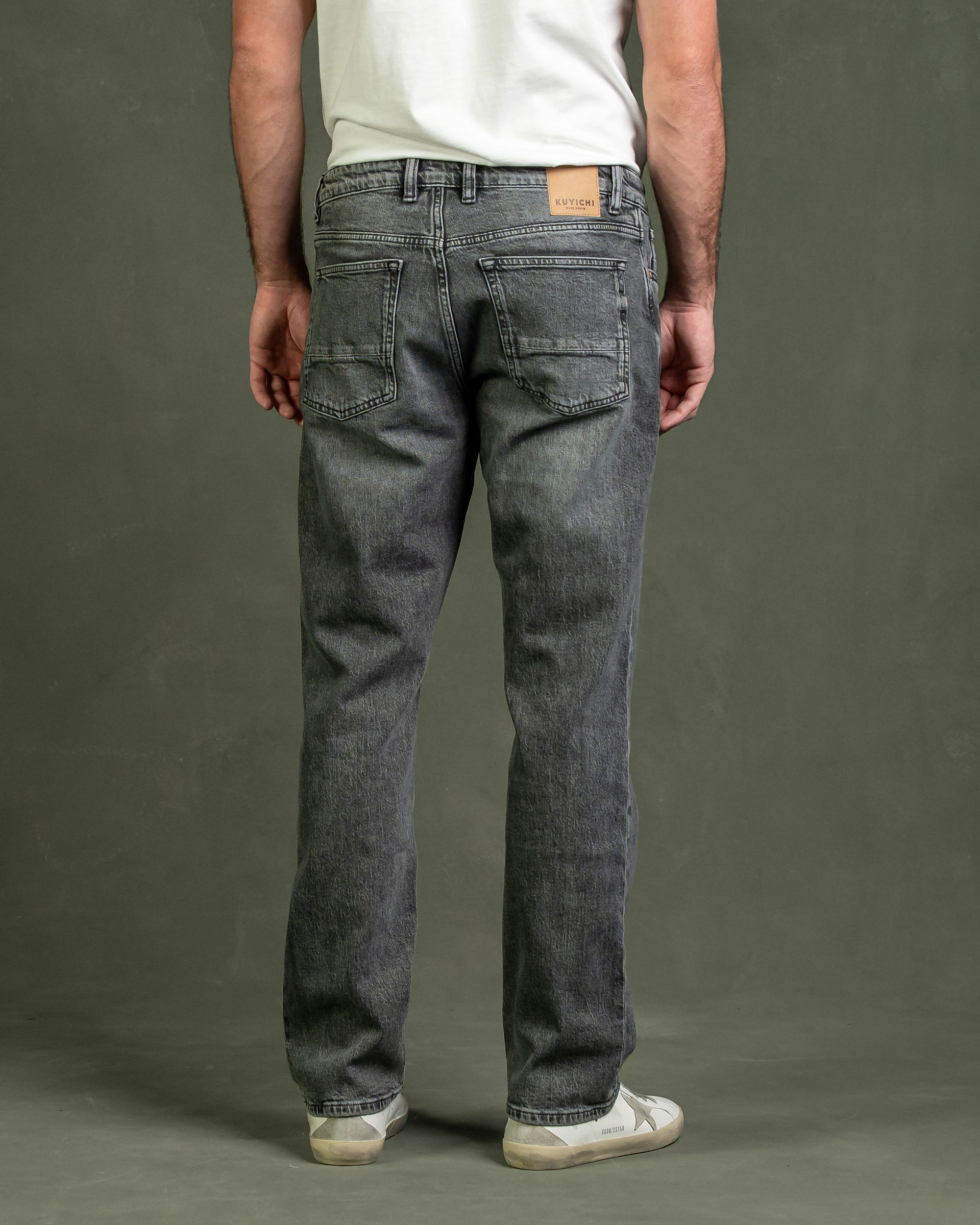 Kuyichi men vegan Jeans Scott Regular Charcoal Fade