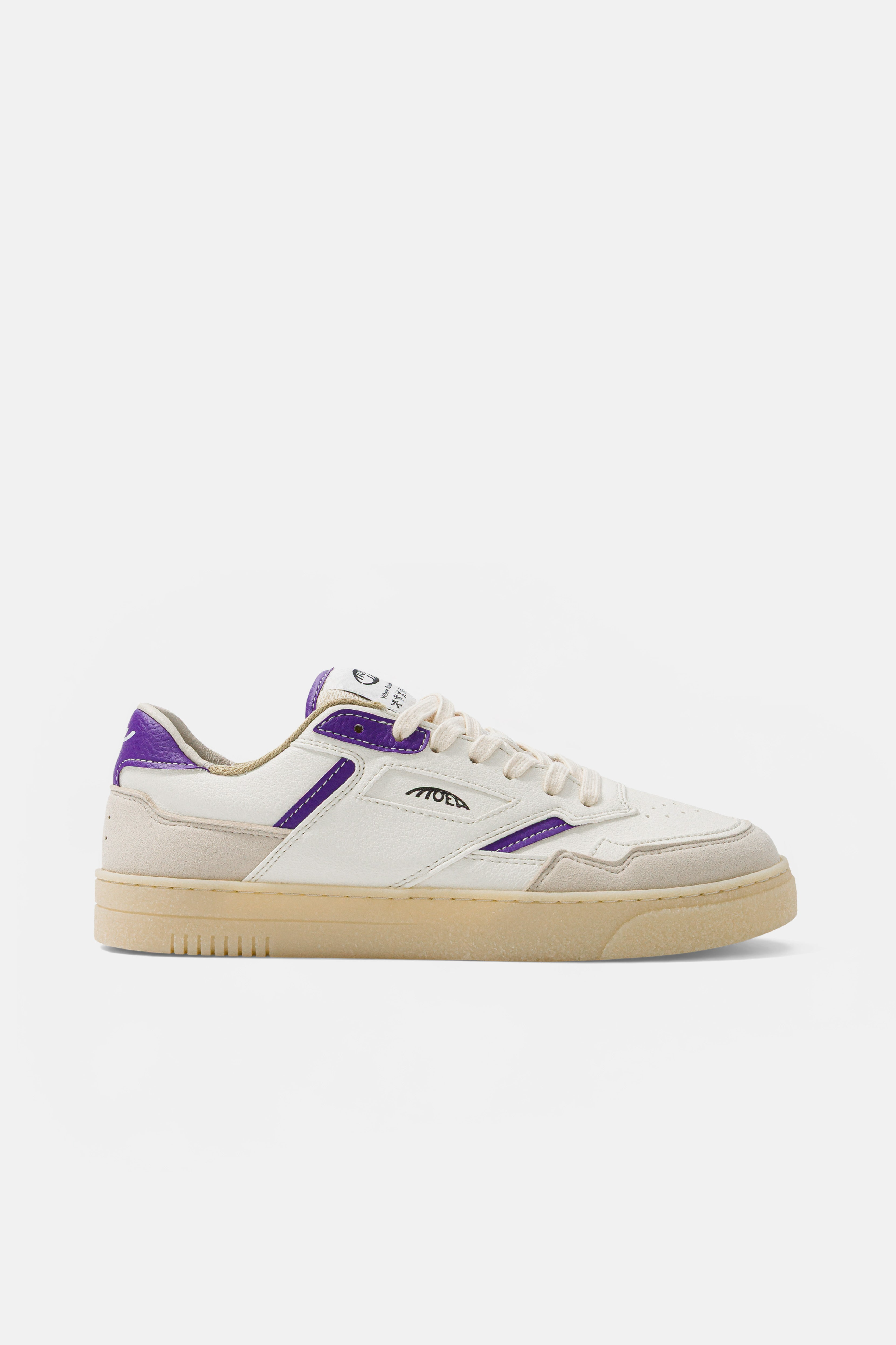 MoEa Herren vegan Sneaker Origin Low Beige Und Lila-Orange