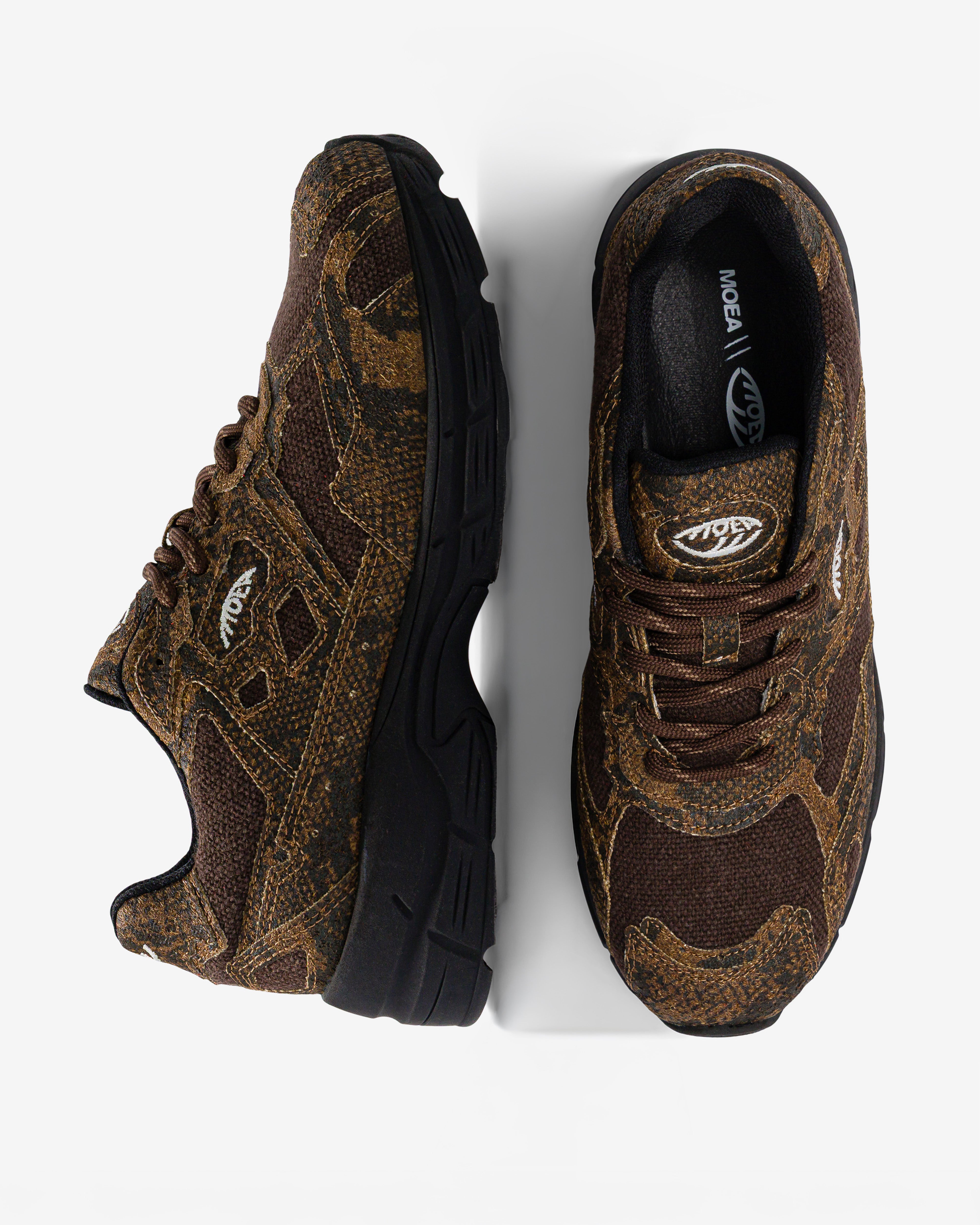 MoEa men vegan Sneakers Rush Brown Snake Palm