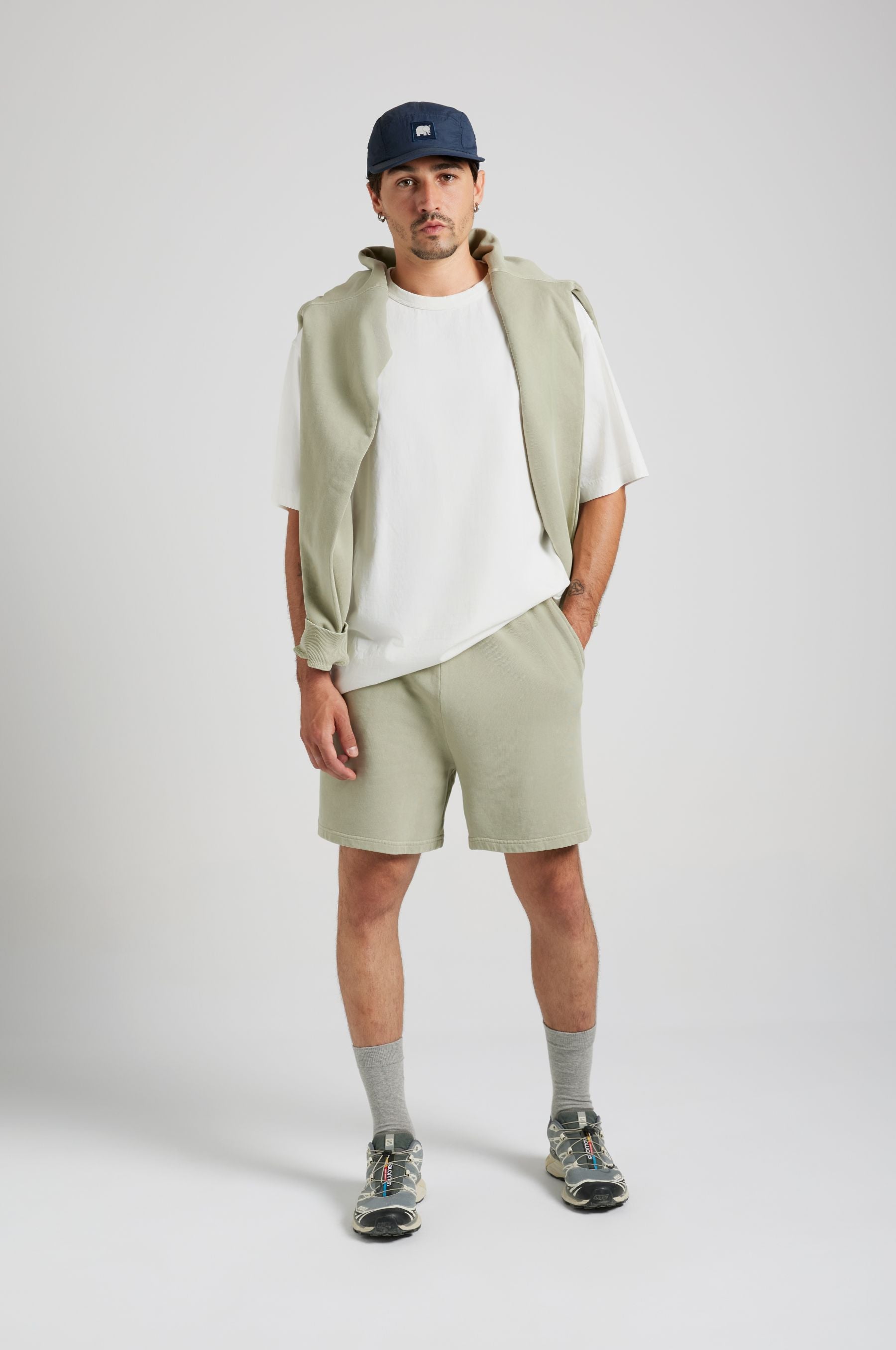 Trendsplant men vegan Sweatshorts Essential Sunwashed Seagrass
