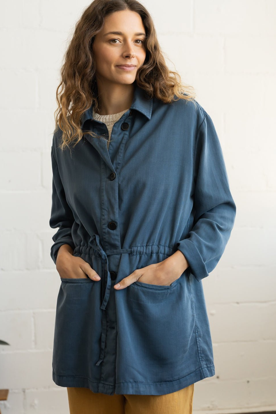 TWOTHIRDS womens vegan Overshirt Tovu China Blue