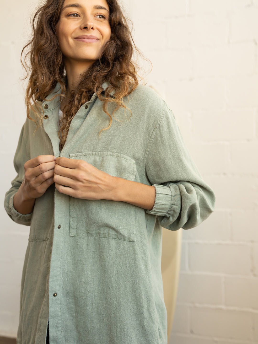 TWOTHIRDS womens vegan Overshirt Nacula Desert Sage Green