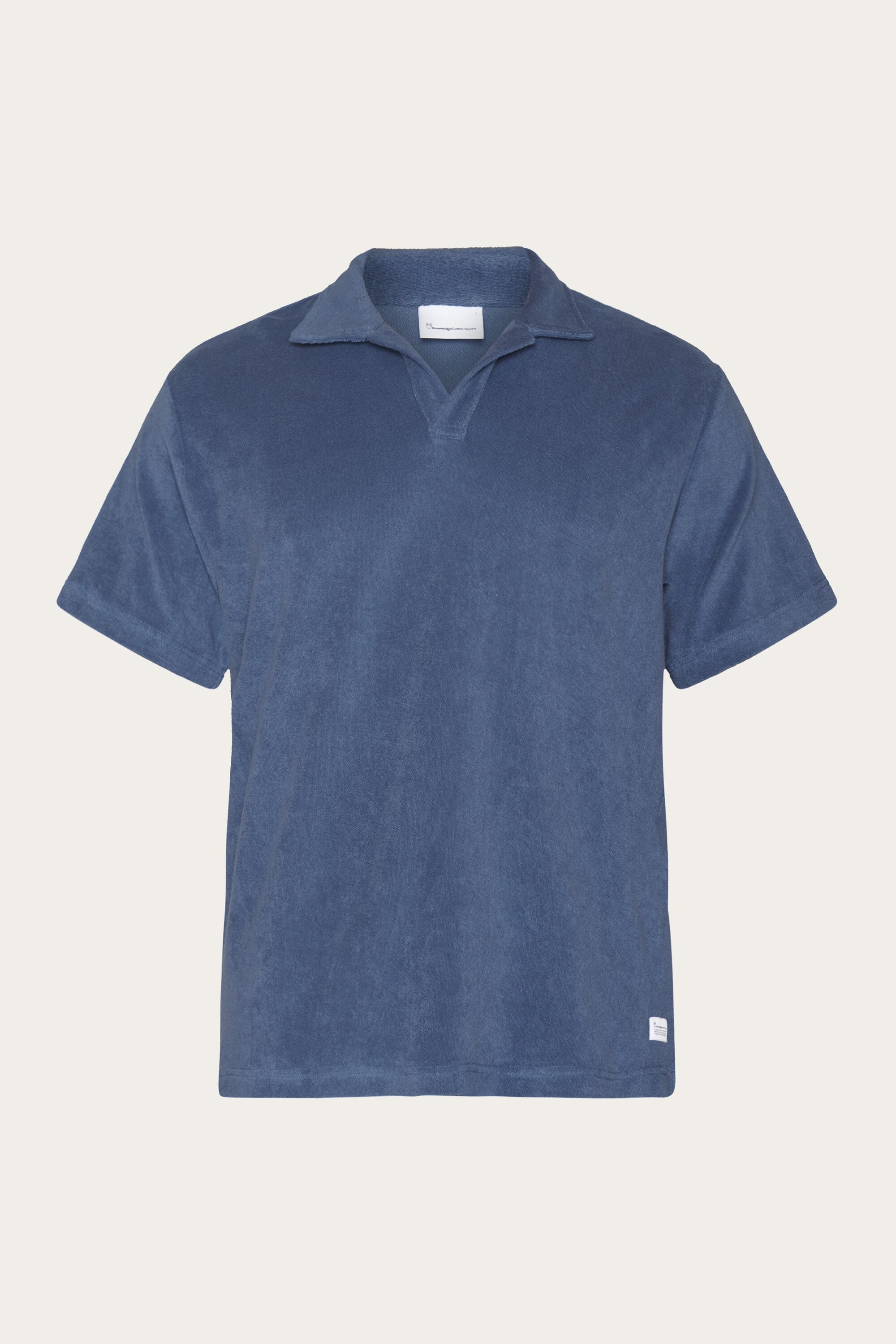 KnowledgeCotton Apparel Herren vegan Polo-Frottee- Vintage Indigo